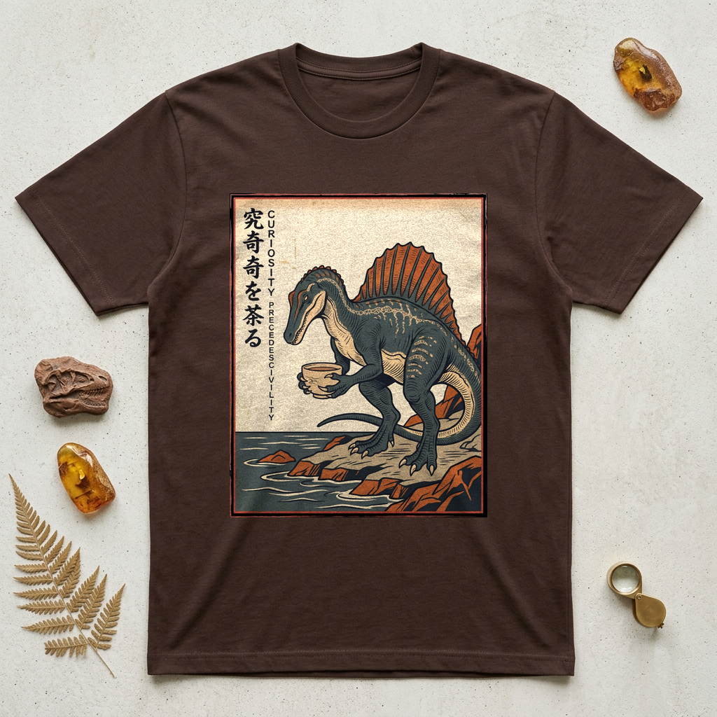 Dinosaur Ukiyo-e T-Shirt — Retro Japanese Spinosaurus Art T-Shirt