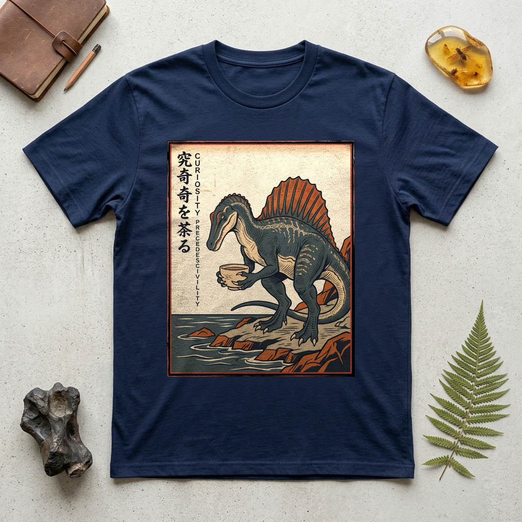 Dinosaur Ukiyo-e T-Shirt — Retro Japanese Spinosaurus Art T-Shirt
