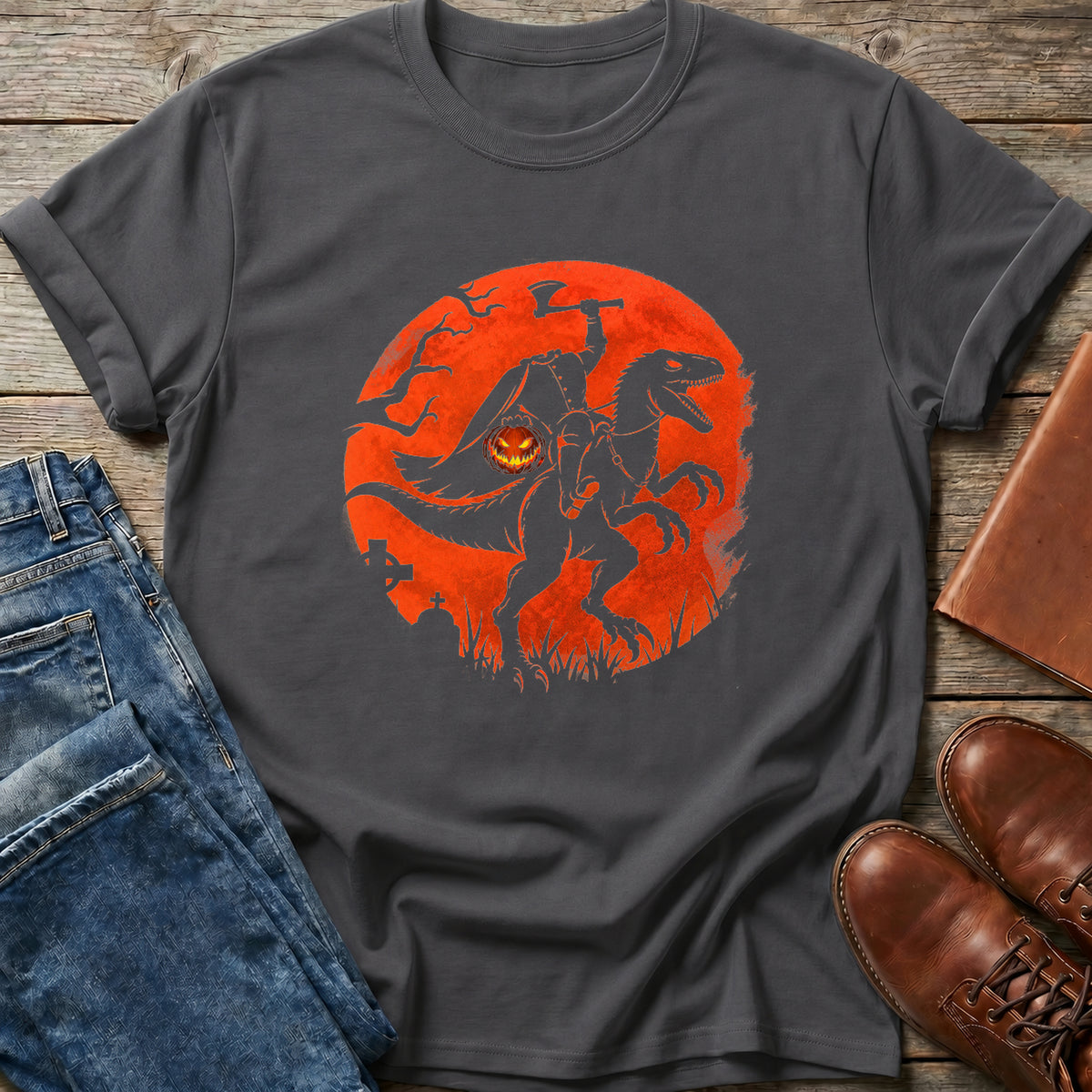 Blood Moon Dino Horseman T Shirt