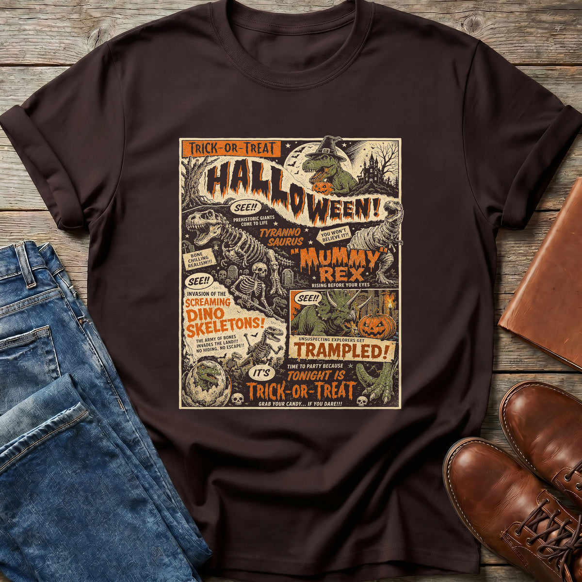 Mummy Rex Halloween T Shirt