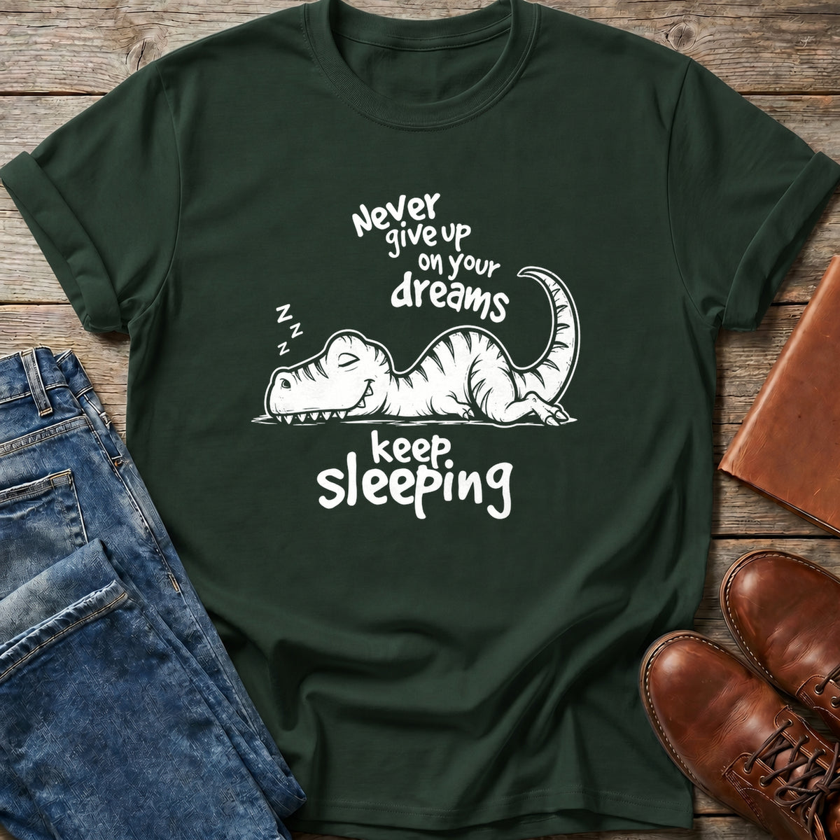 Keep Sleeping Dinosaur T Shirt
