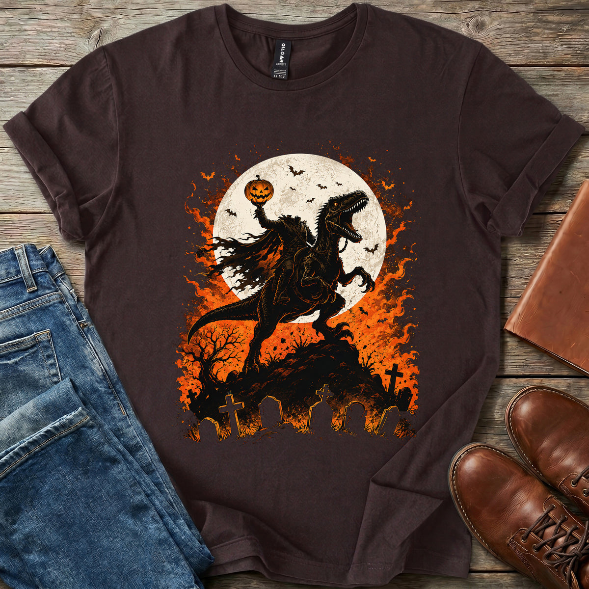 Dino Pumpkin Rider T Shirt