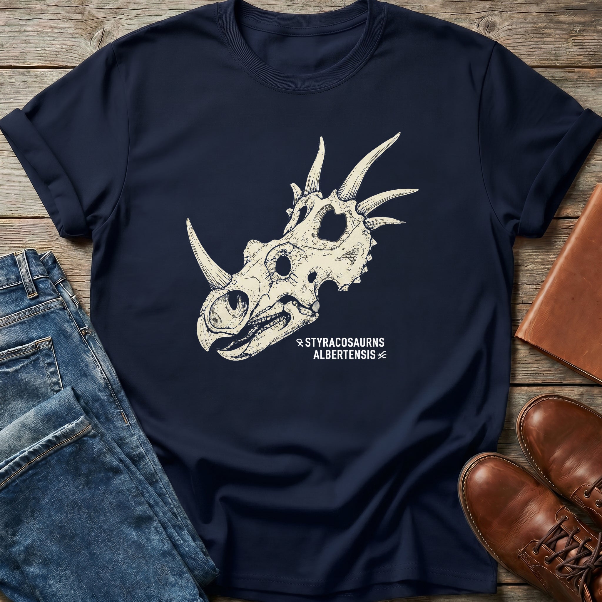 Styracosaurus Albertensis Fossil T-Shirt