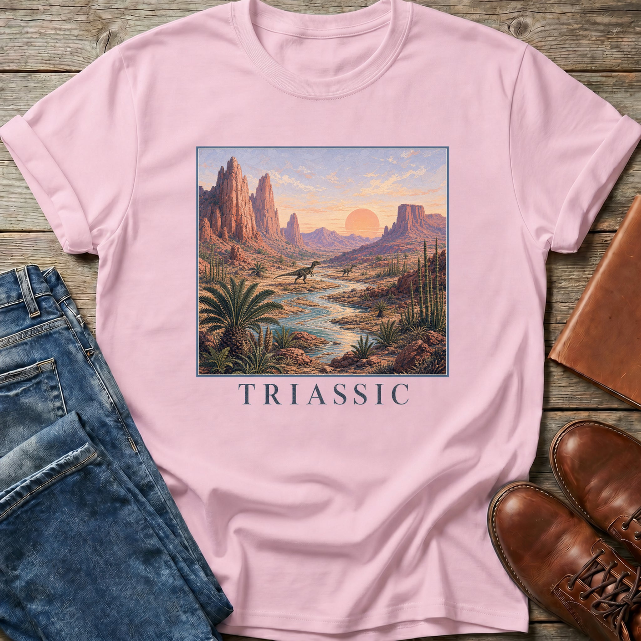Triassic Sunset Stroll T Shirt