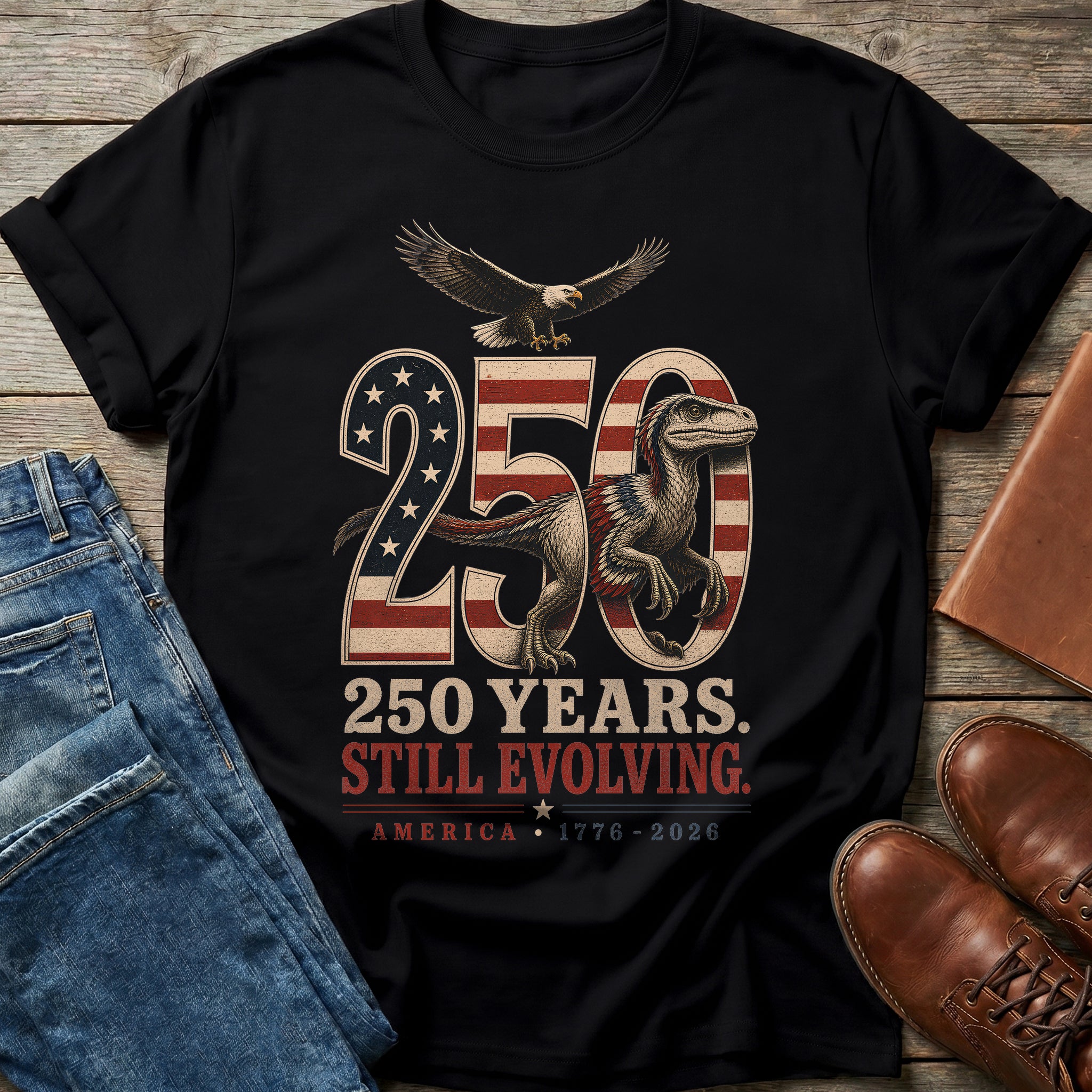 250 Years Evolving Dino T-Shirt