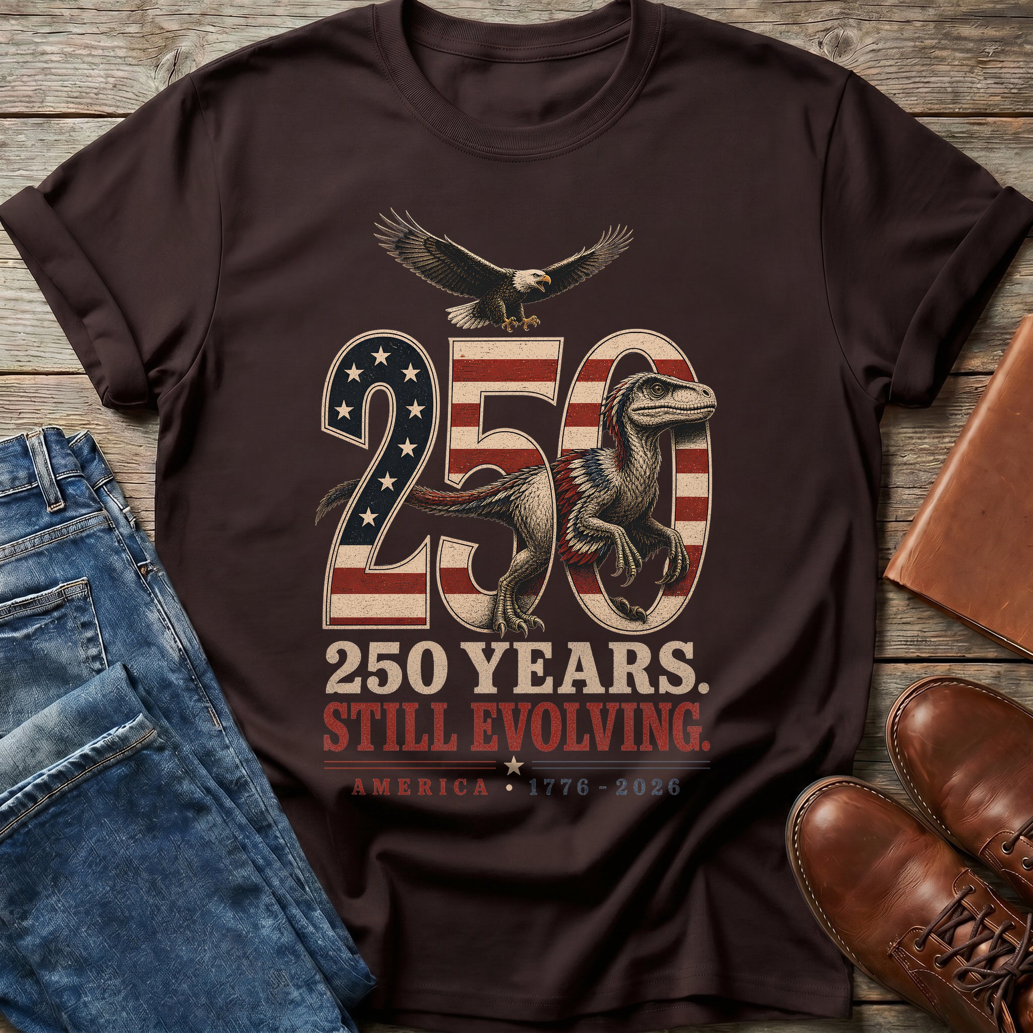 250 Years Evolving Dino T-Shirt
