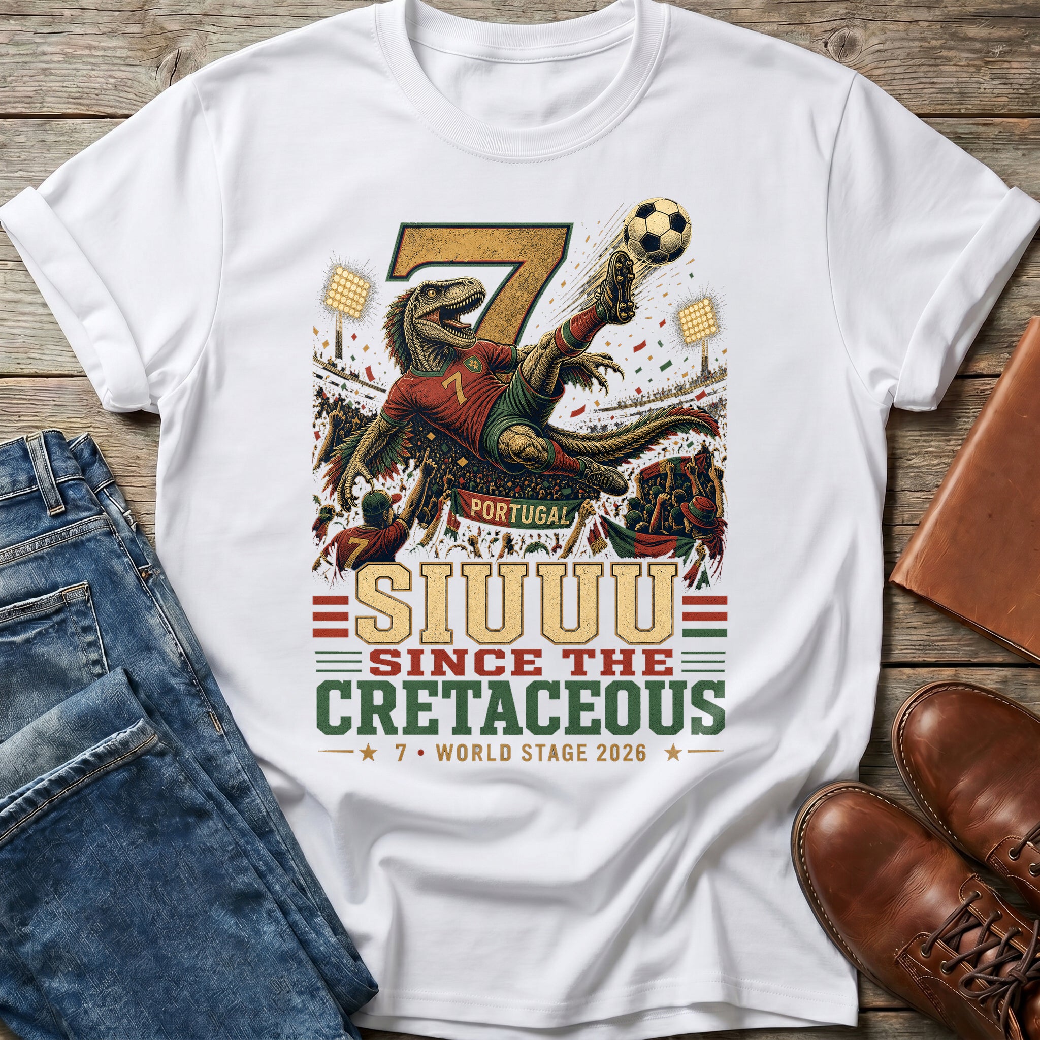 SIUUU Dinosaur Soccer T Shirt