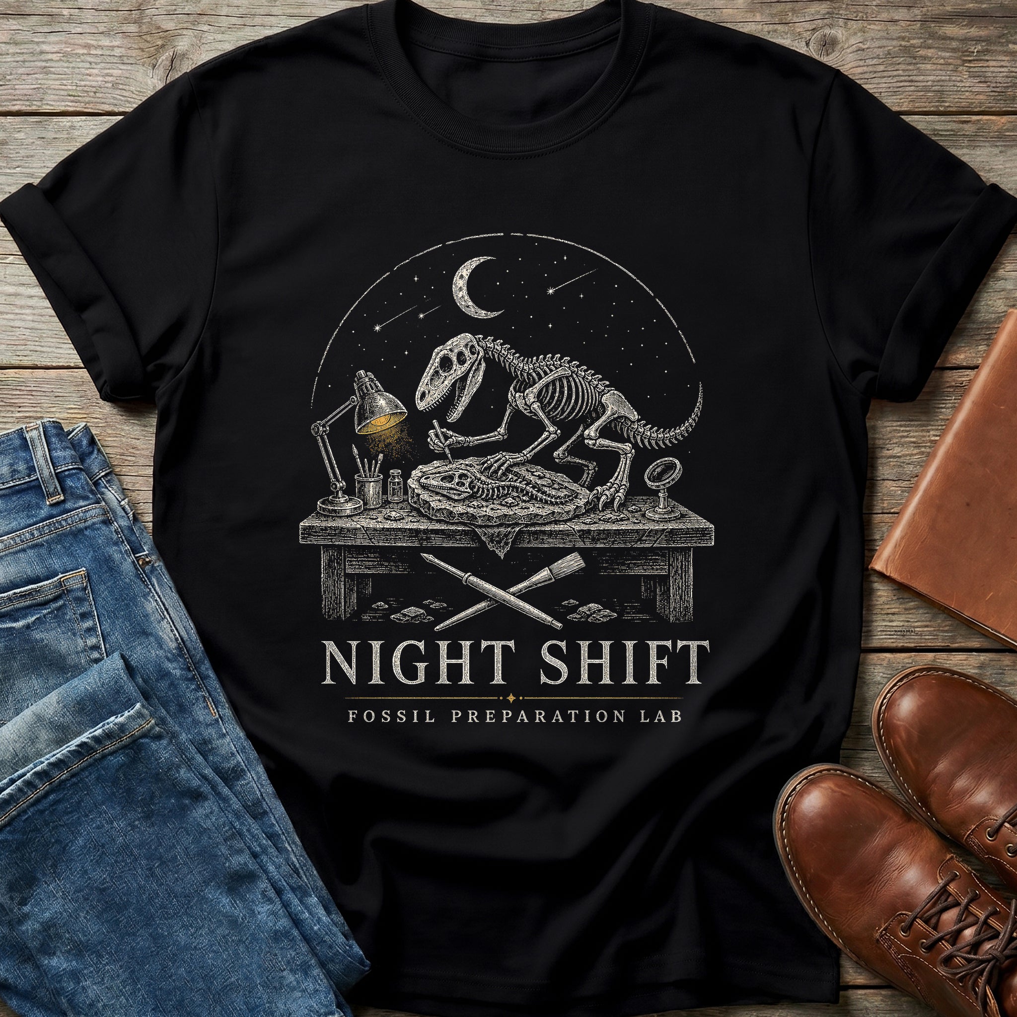 Night Shift Fossil Lab T Shirt