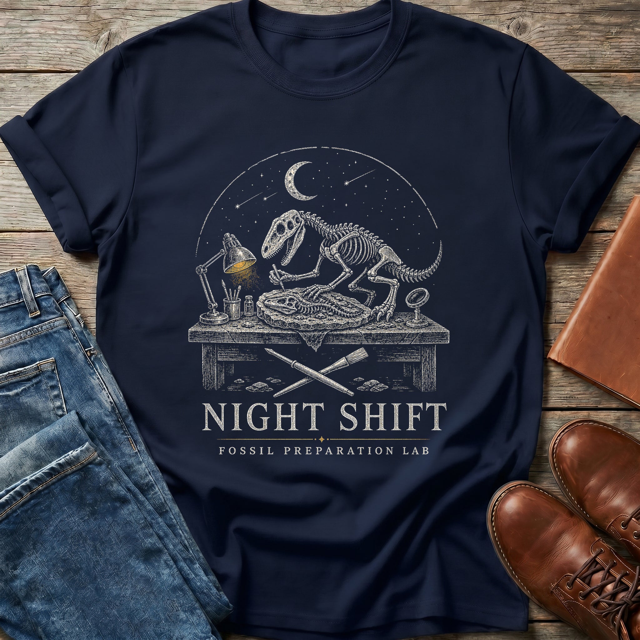 Night Shift Fossil Lab T Shirt