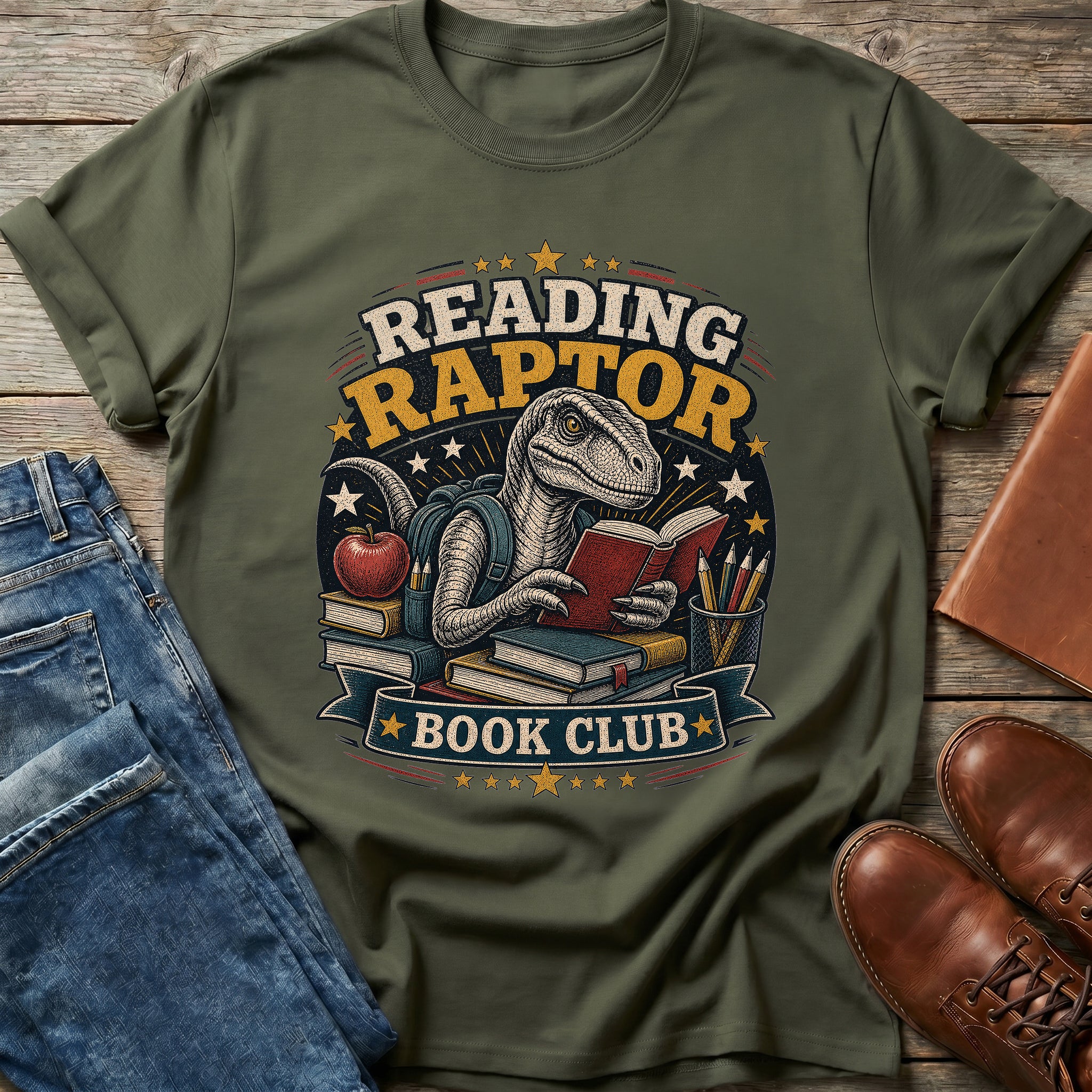 Reading Raptor Book Club T-Shirt