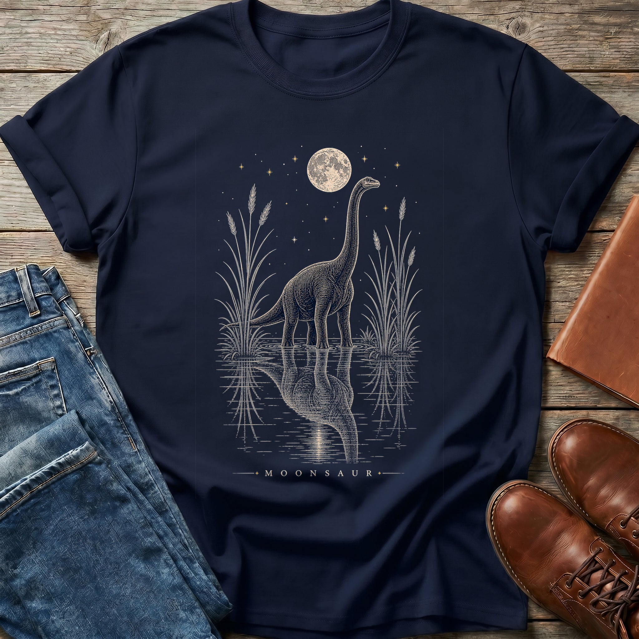 Moon Saurus T Shirt