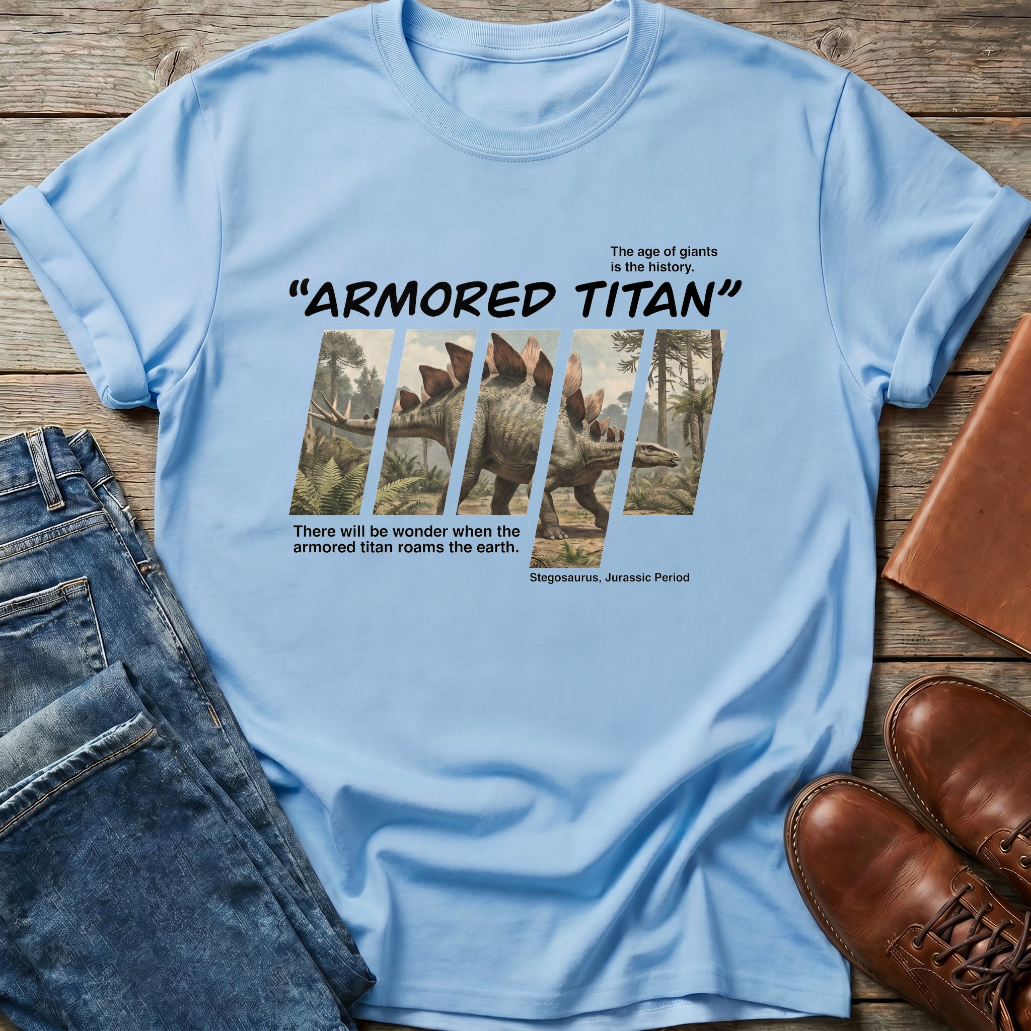 Armored Titan Stegosaurus T Shirt