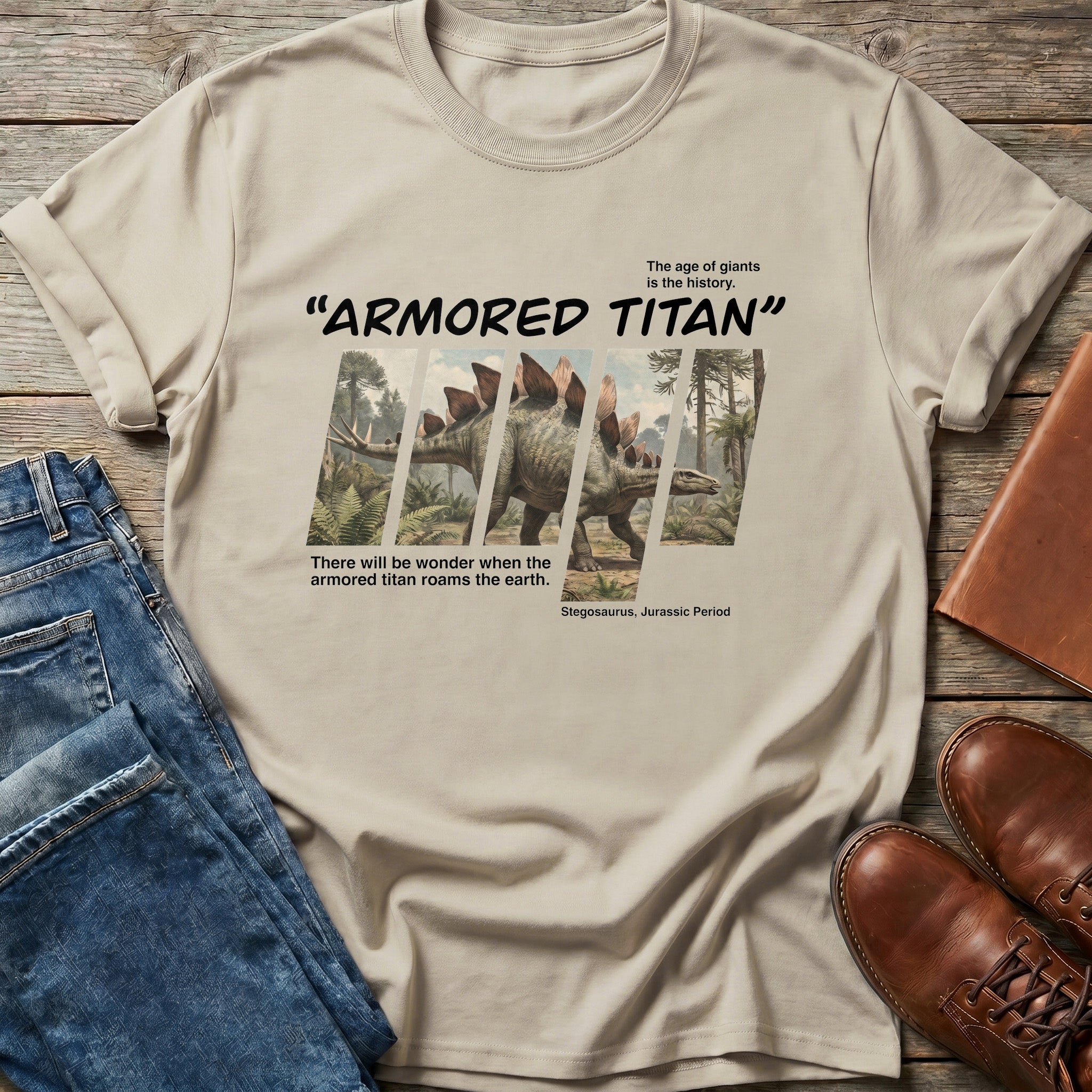 Armored Titan Stegosaurus T Shirt