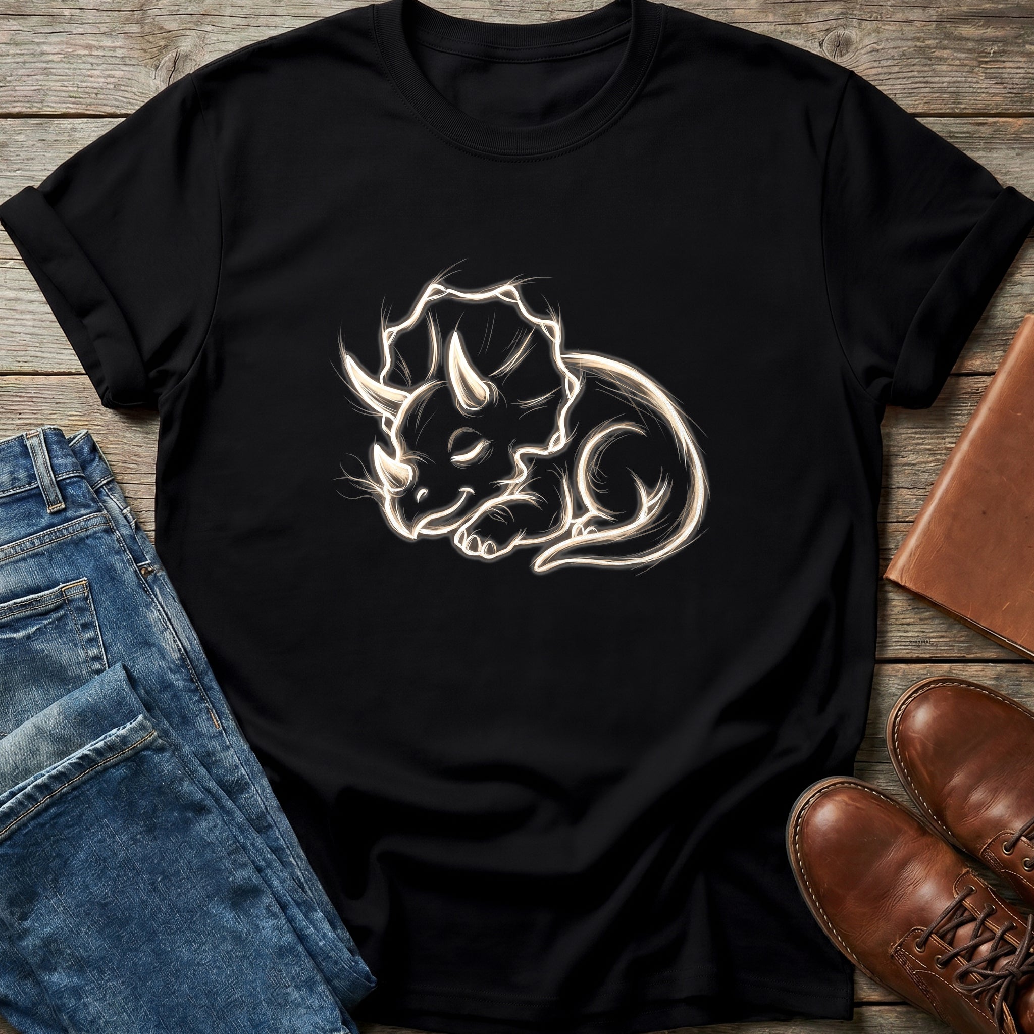 Peaceful Triceratops Nap T Shirt