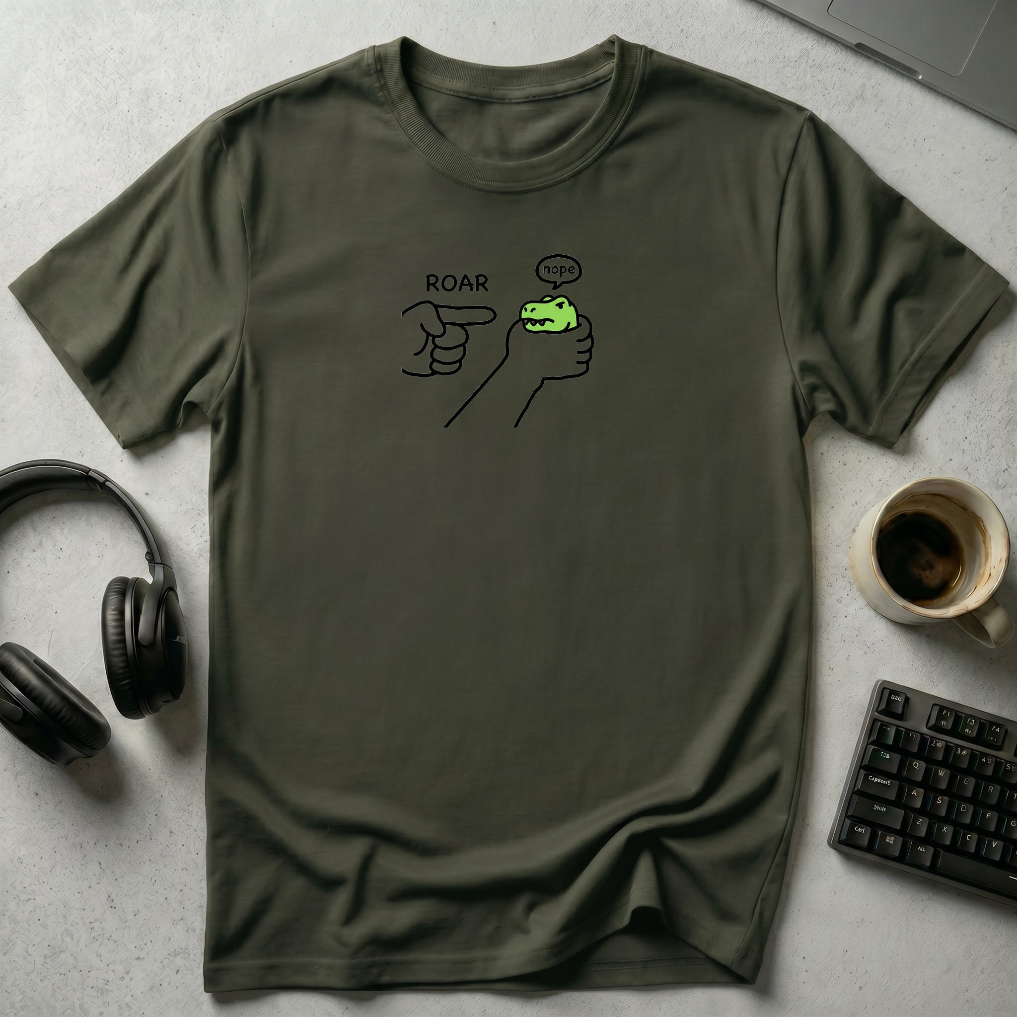 Roar Nope Dinosaur T Shirt