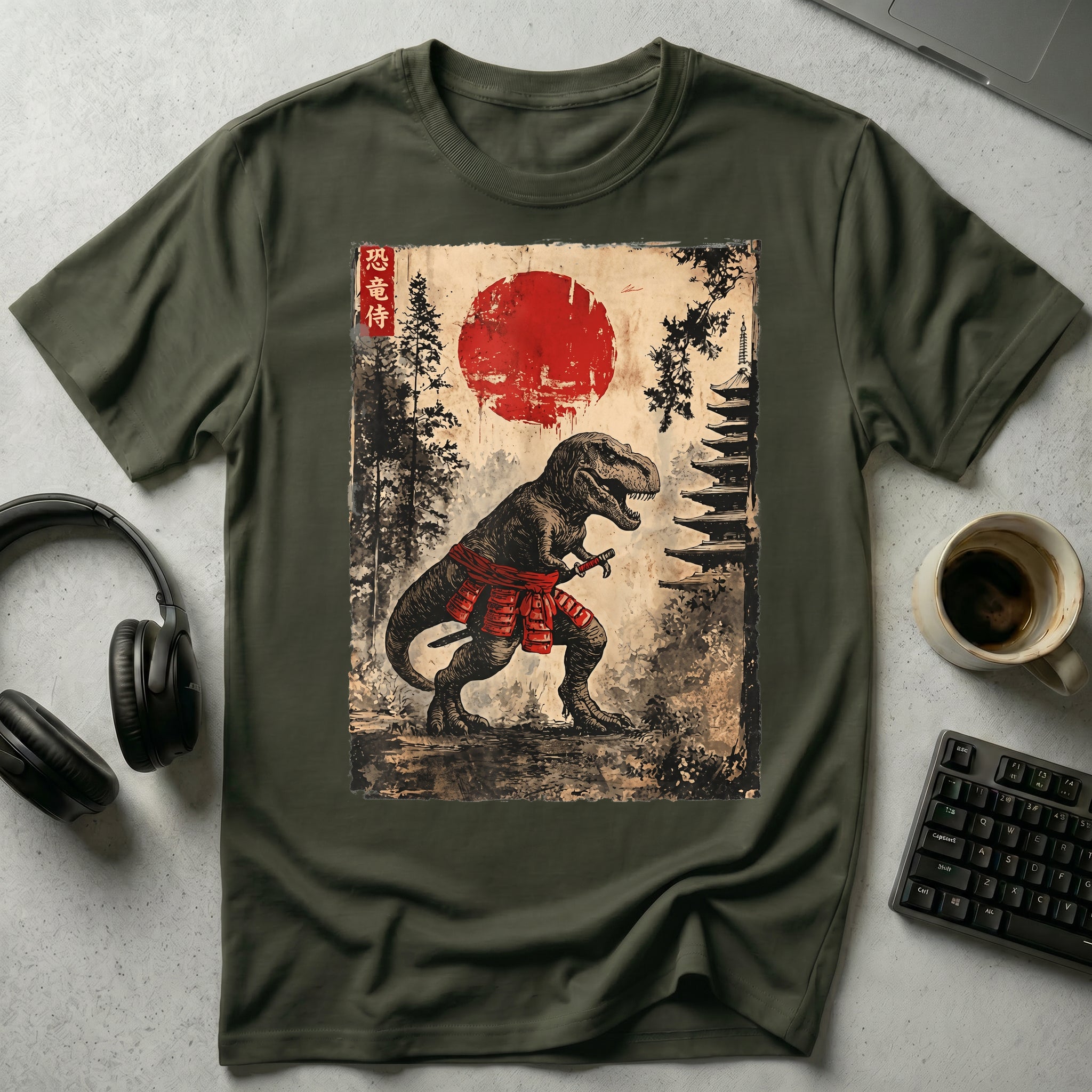 Samurai T-Rex Warrior T Shirt