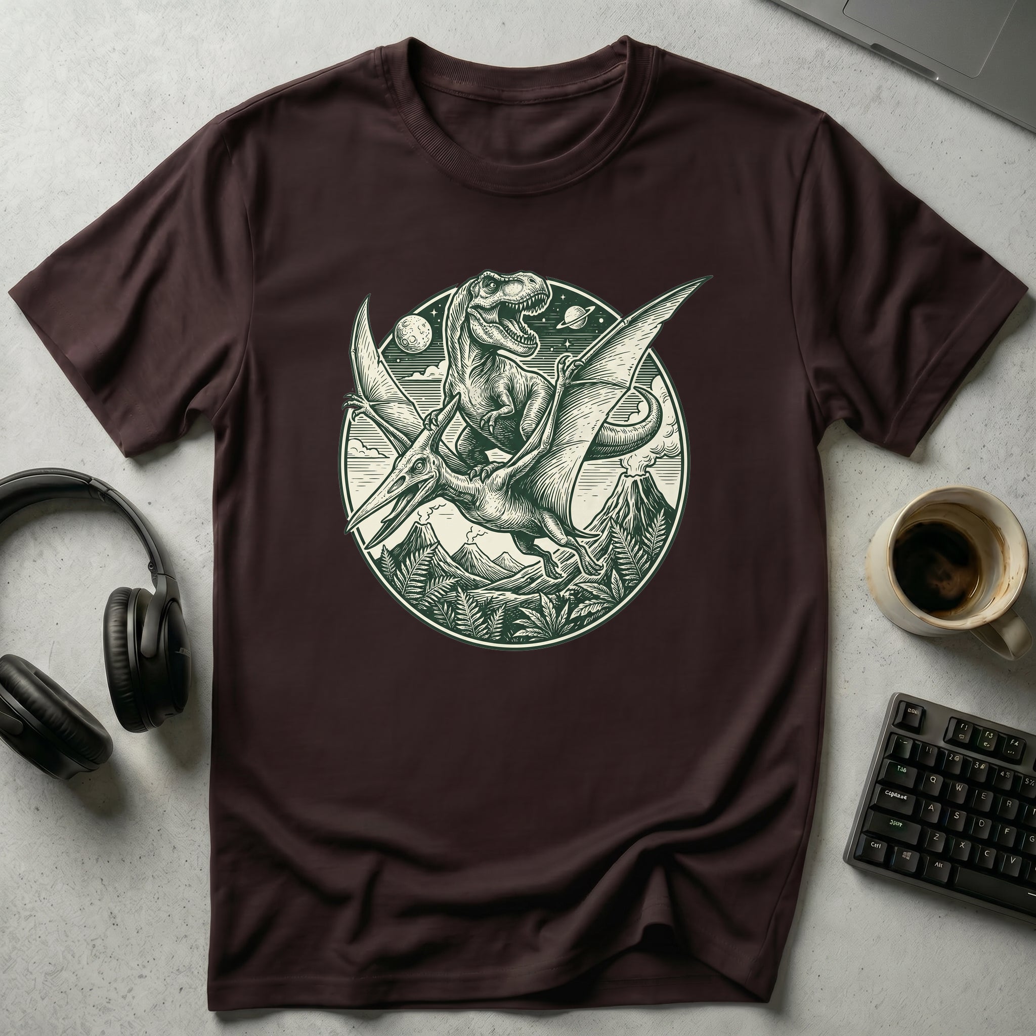 T-Rex Riding Pterodactyl T Shirt