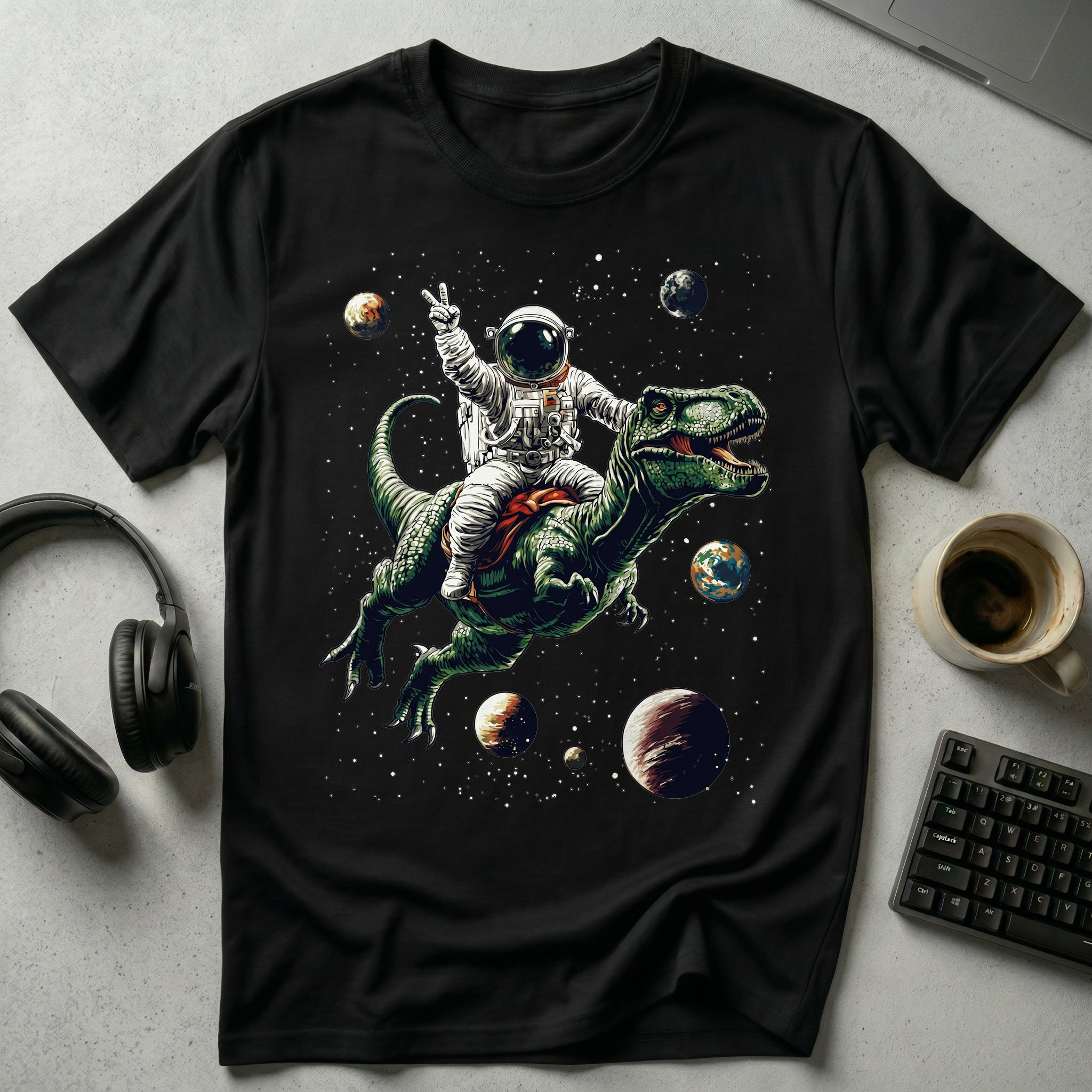 Astronaut Riding T-Rex T Shirt