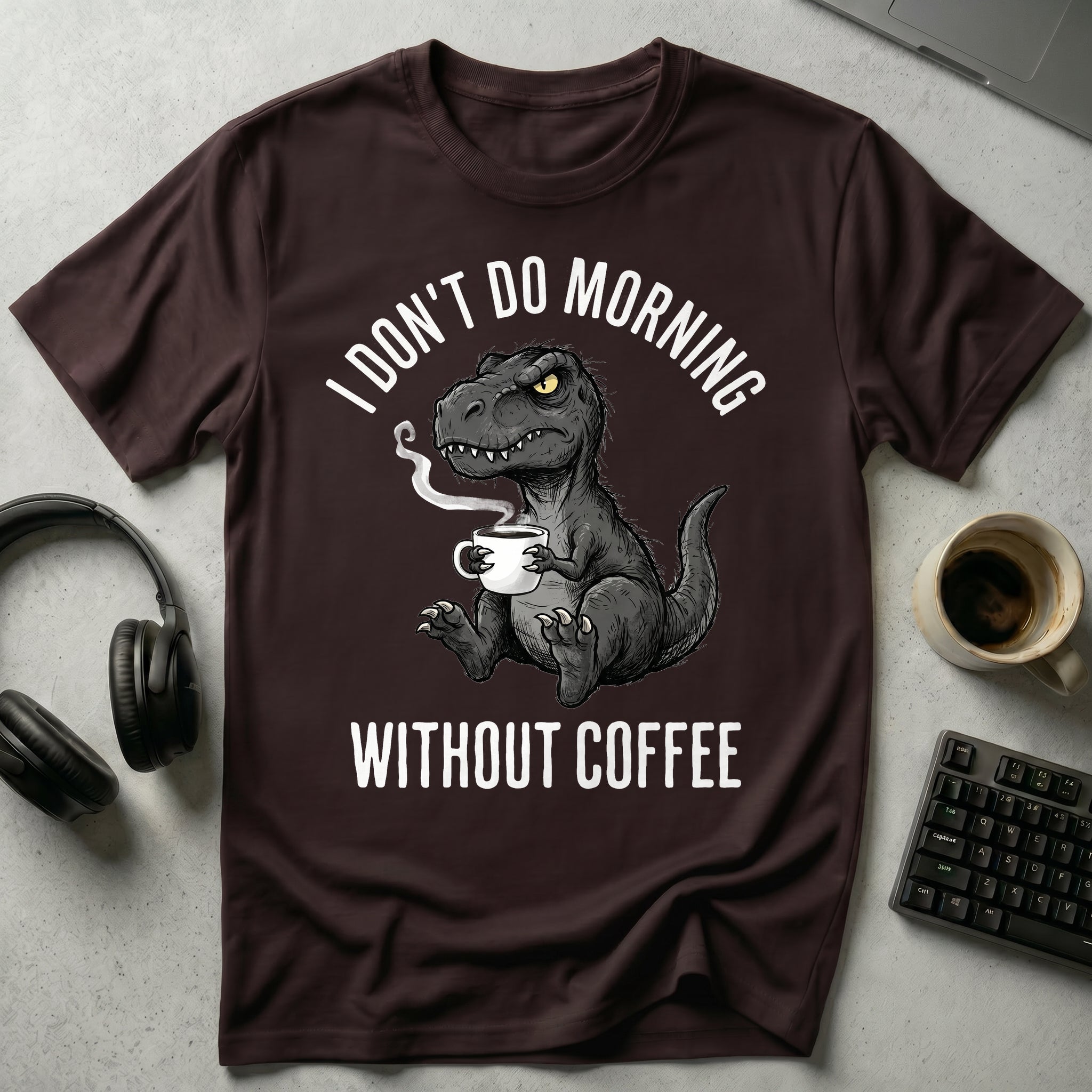 No Morning Coffee T-Rex T Shirt