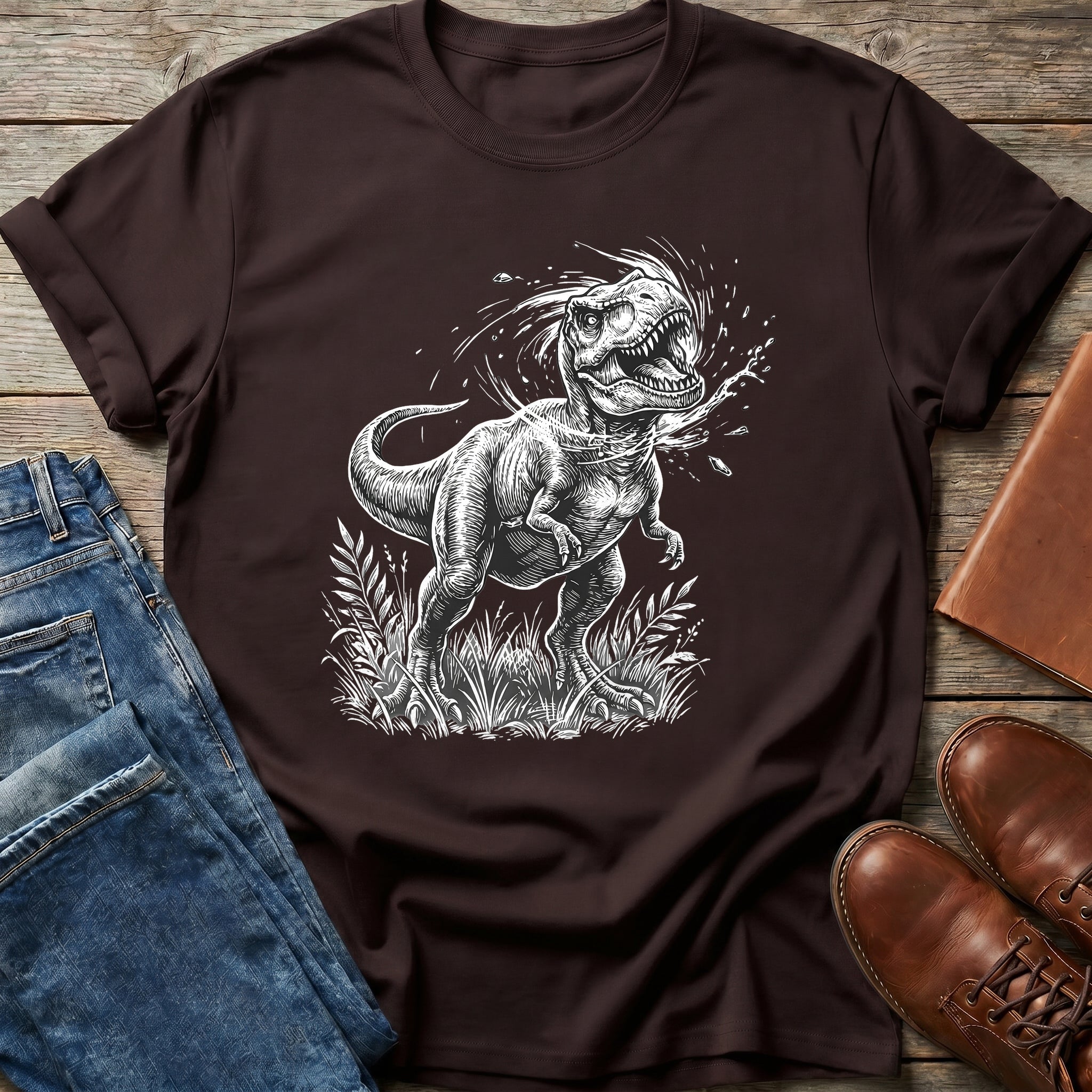Roaring T-Rex Sketch T Shirt