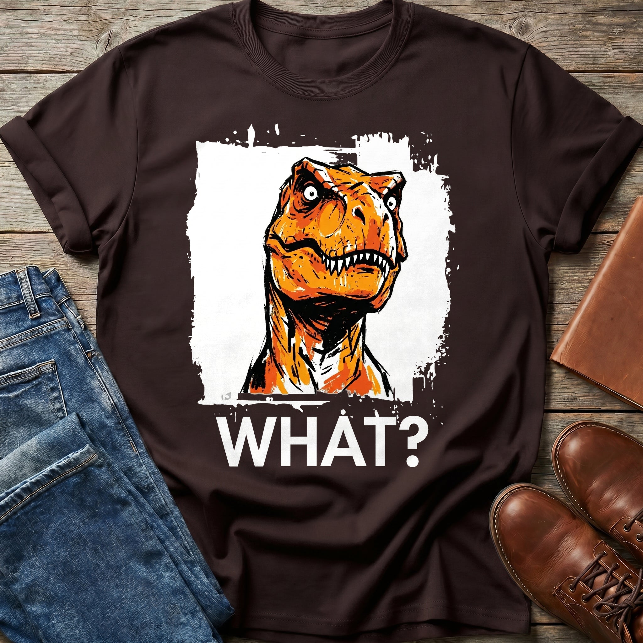 WHAT? Confused T-Rex T Shirt