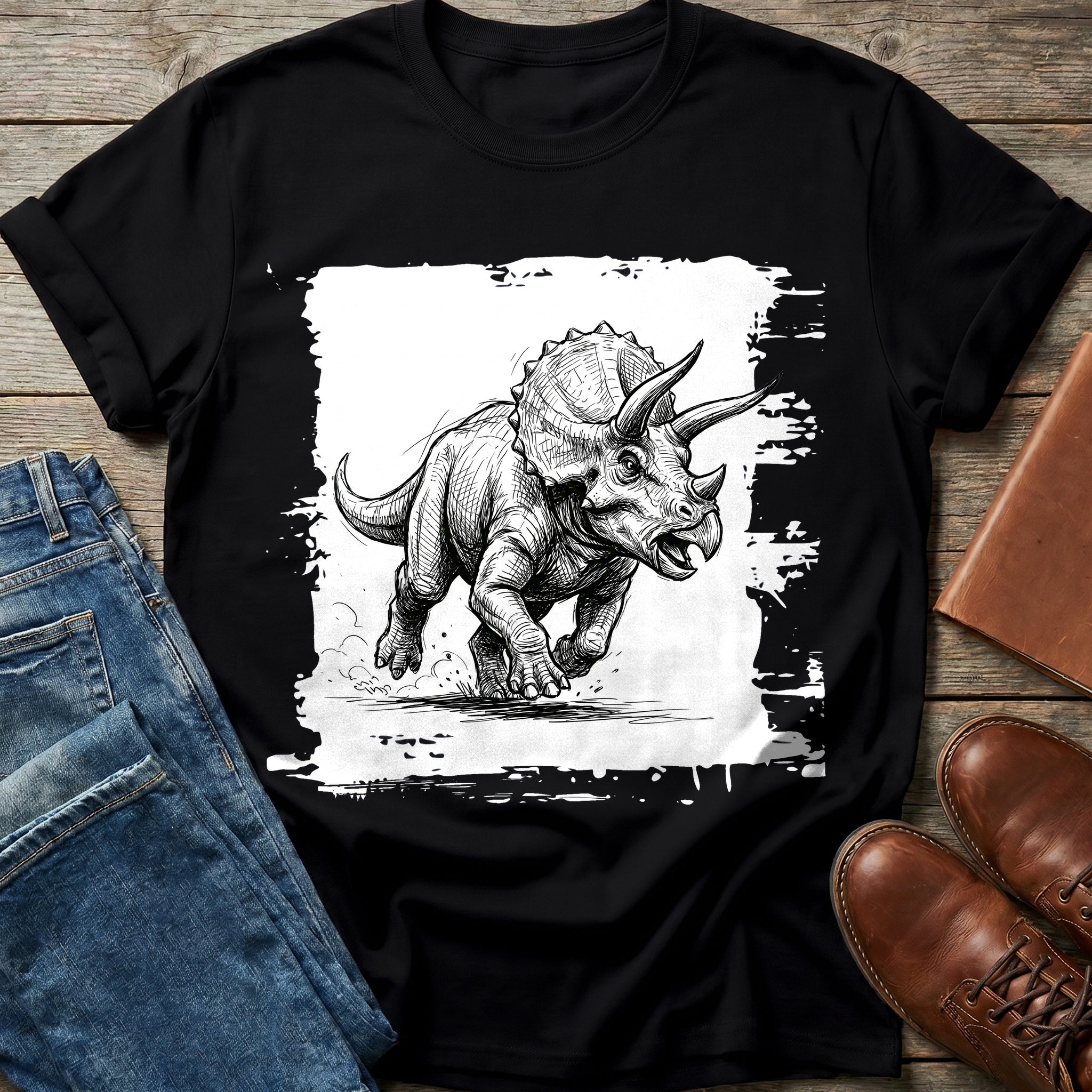 Charging Triceratops T Shirt