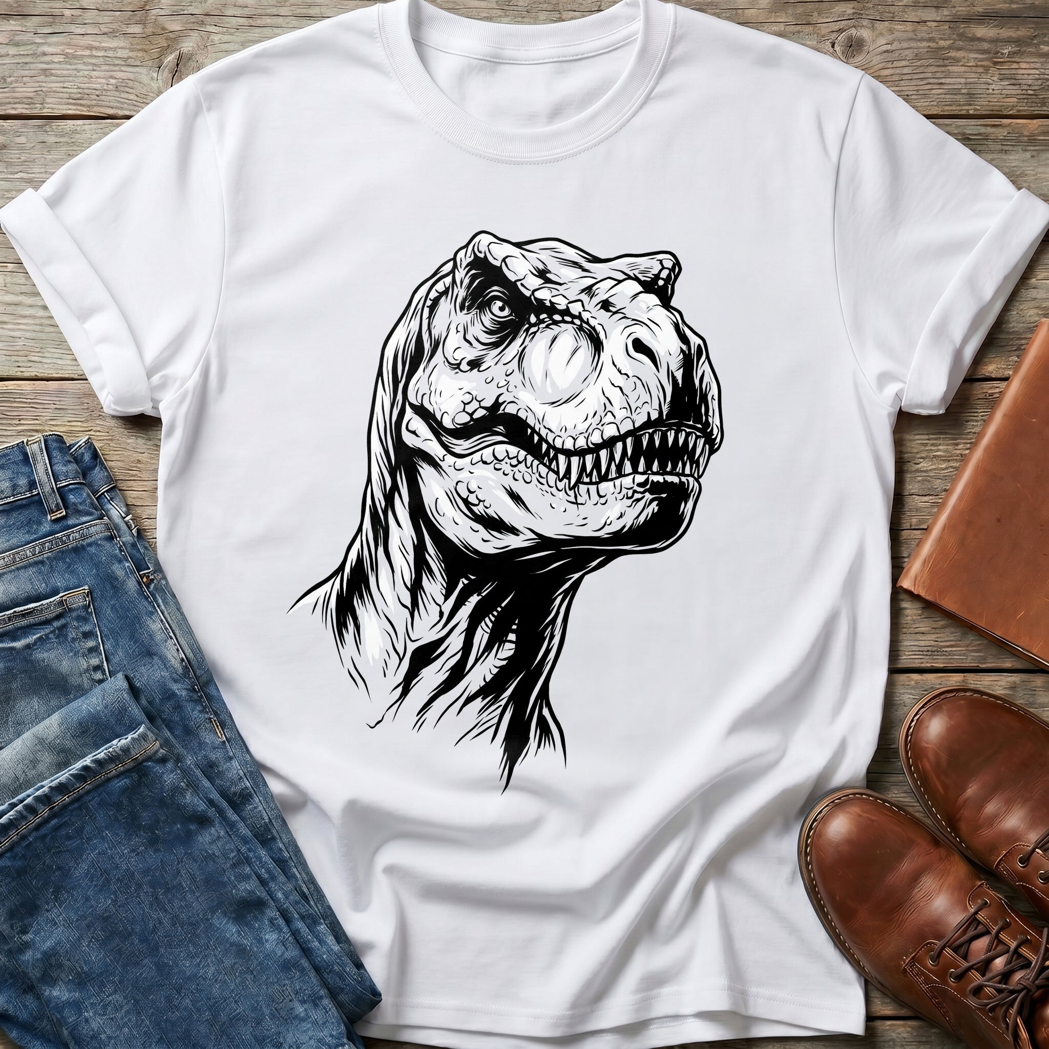 Fierce T-Rex Monotone T Shirt