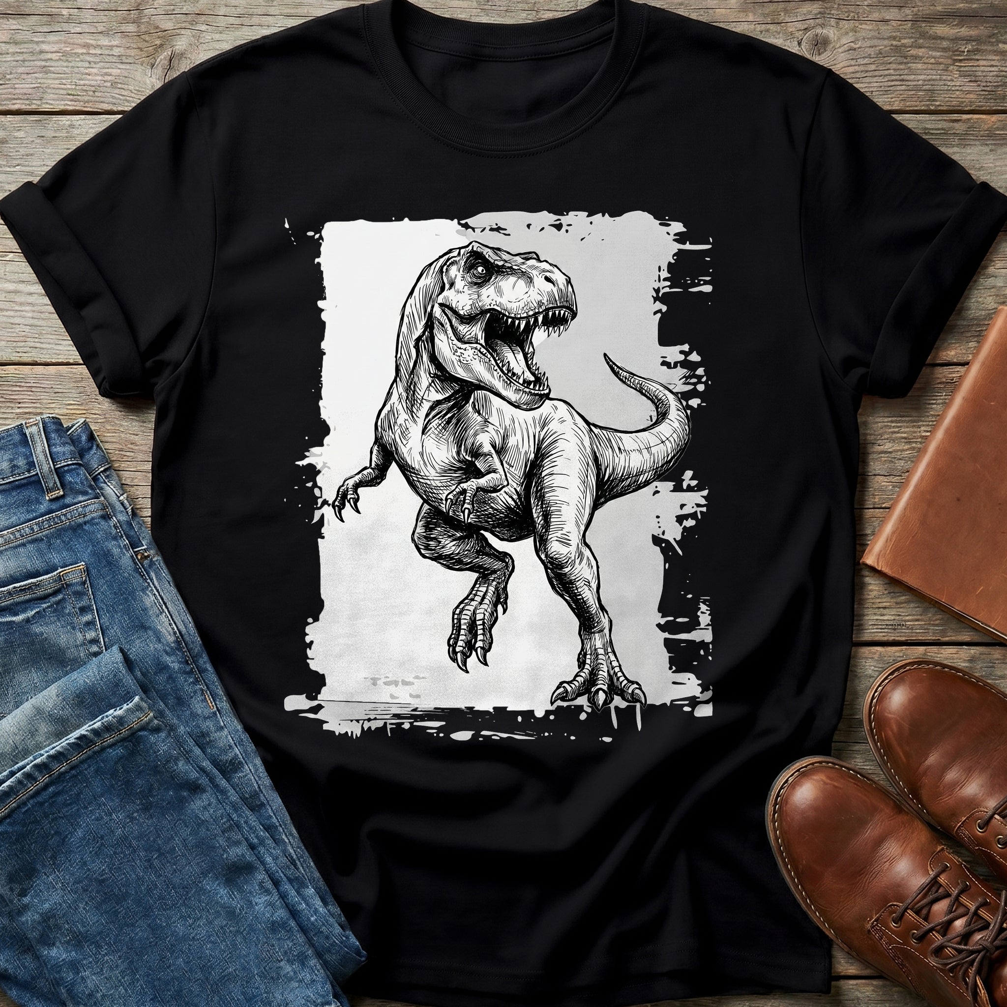 Fierce T-Rex Sketch T Shirt