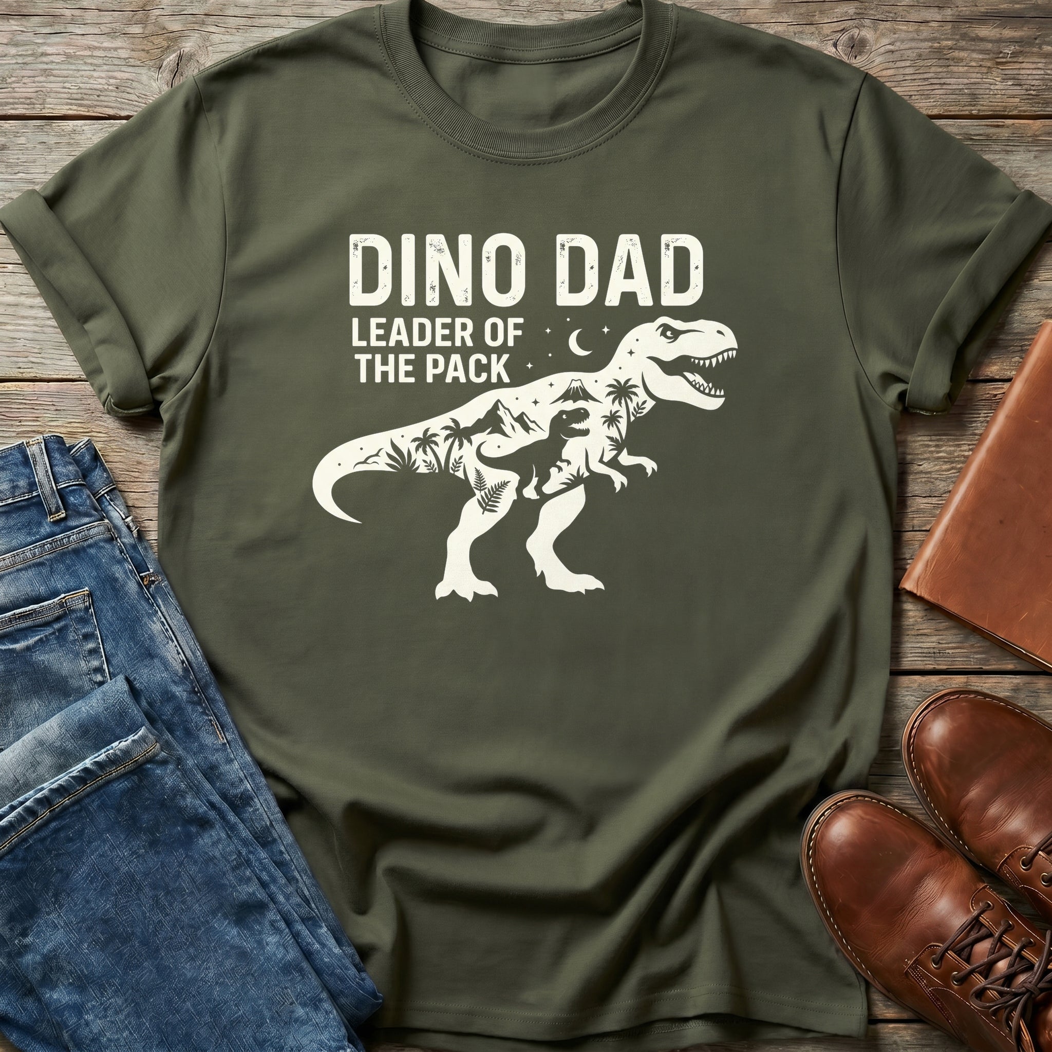 Dino Dad Leader Of The Pack T Shirt