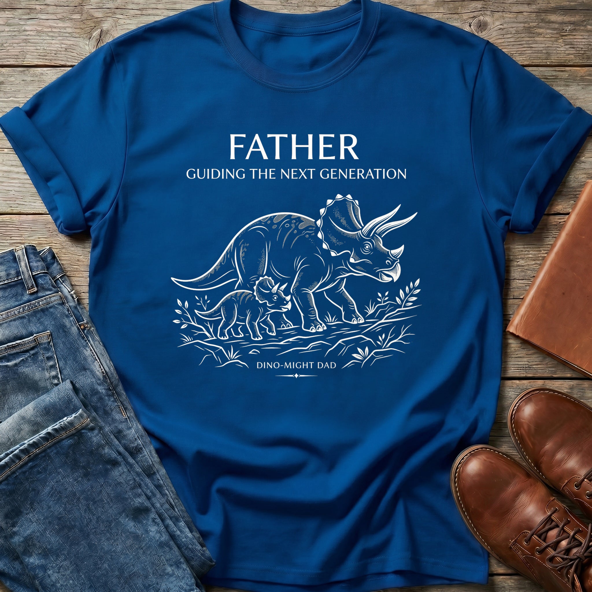 Dino-Might Fatherhood T Shirt