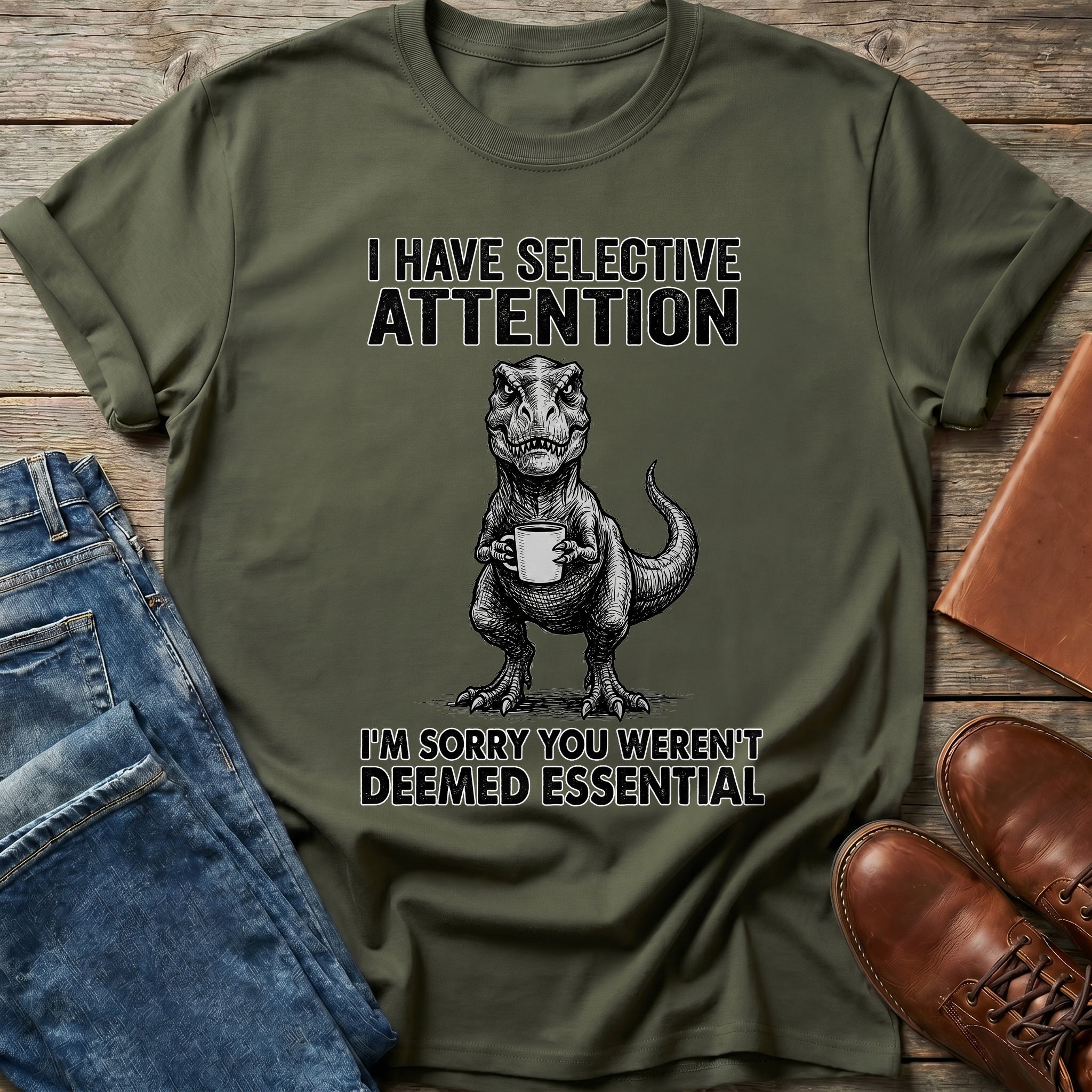 Selective Attention Dino T Shirt