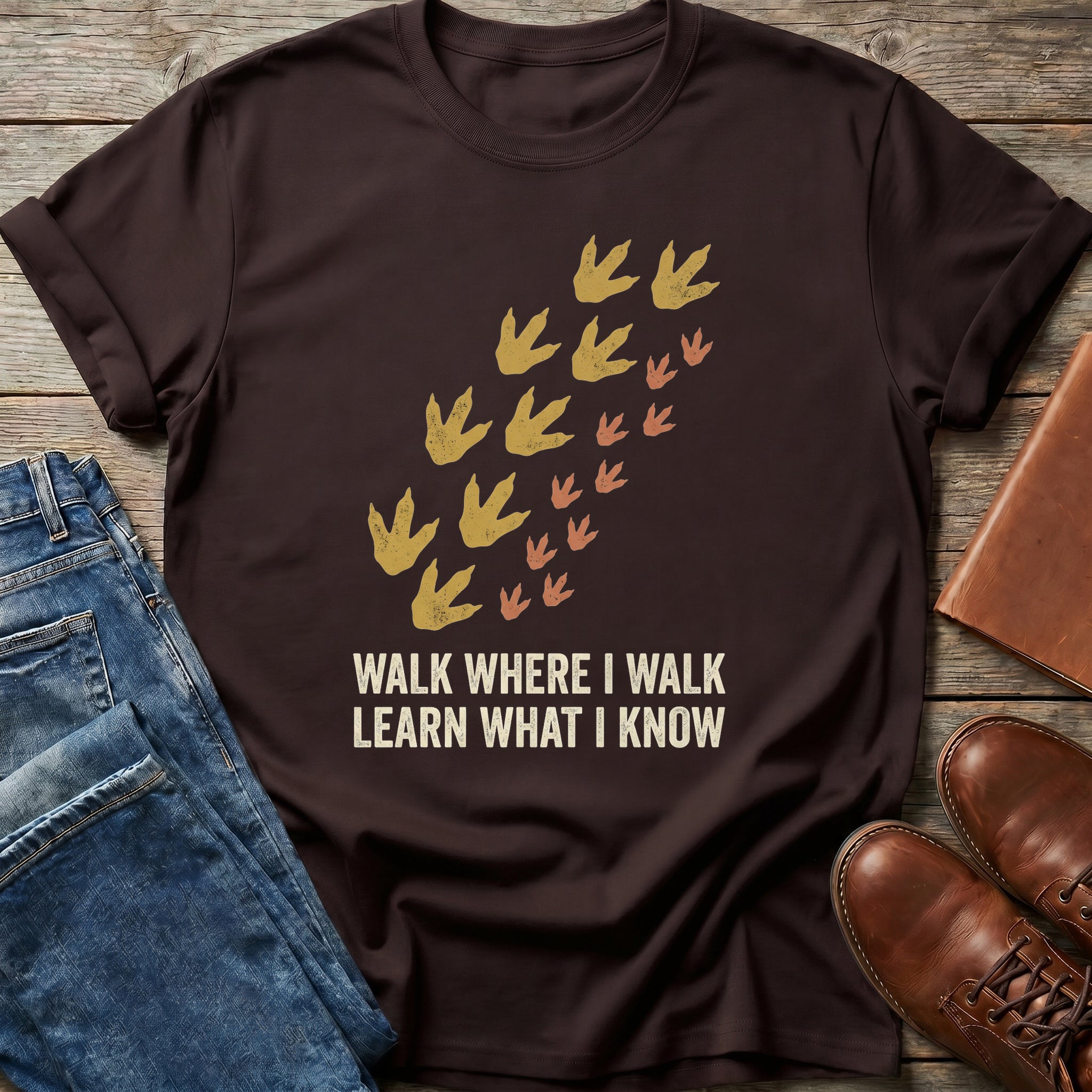 Walk Learn Dino Tracks T Shirt