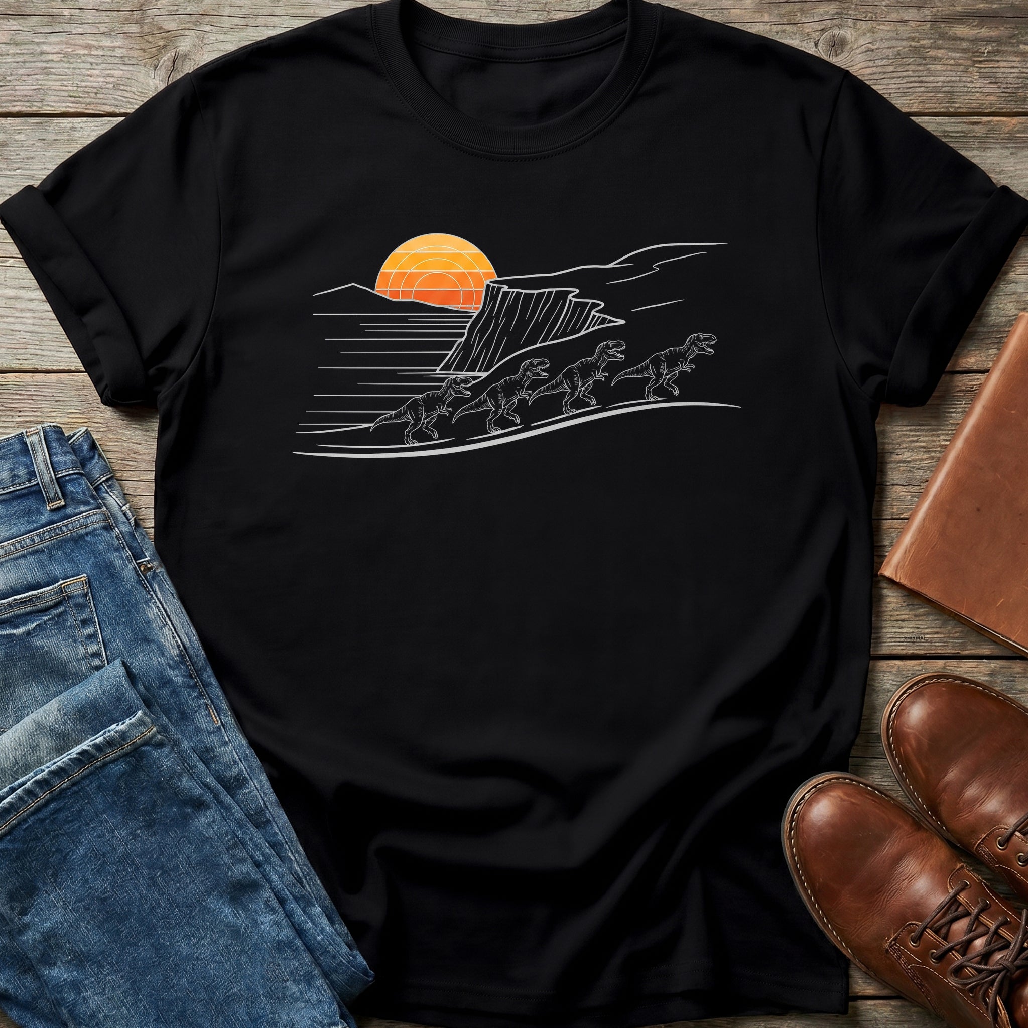 Dino Herd Sunset T-Shirt