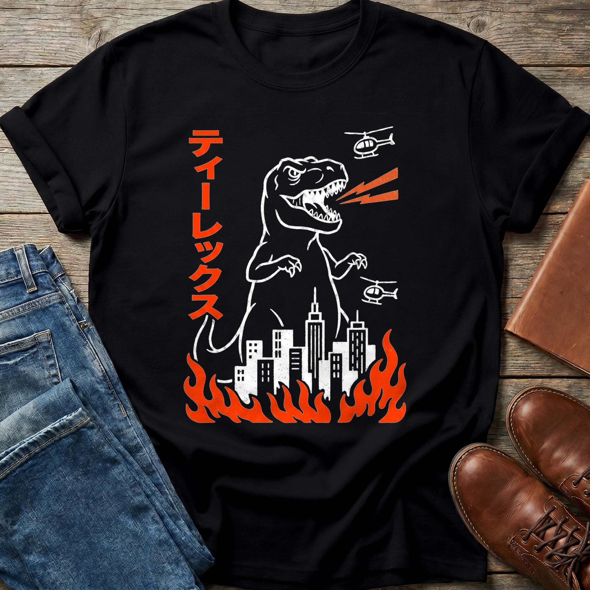 Kaiju T-Rex City Attack T Shirt