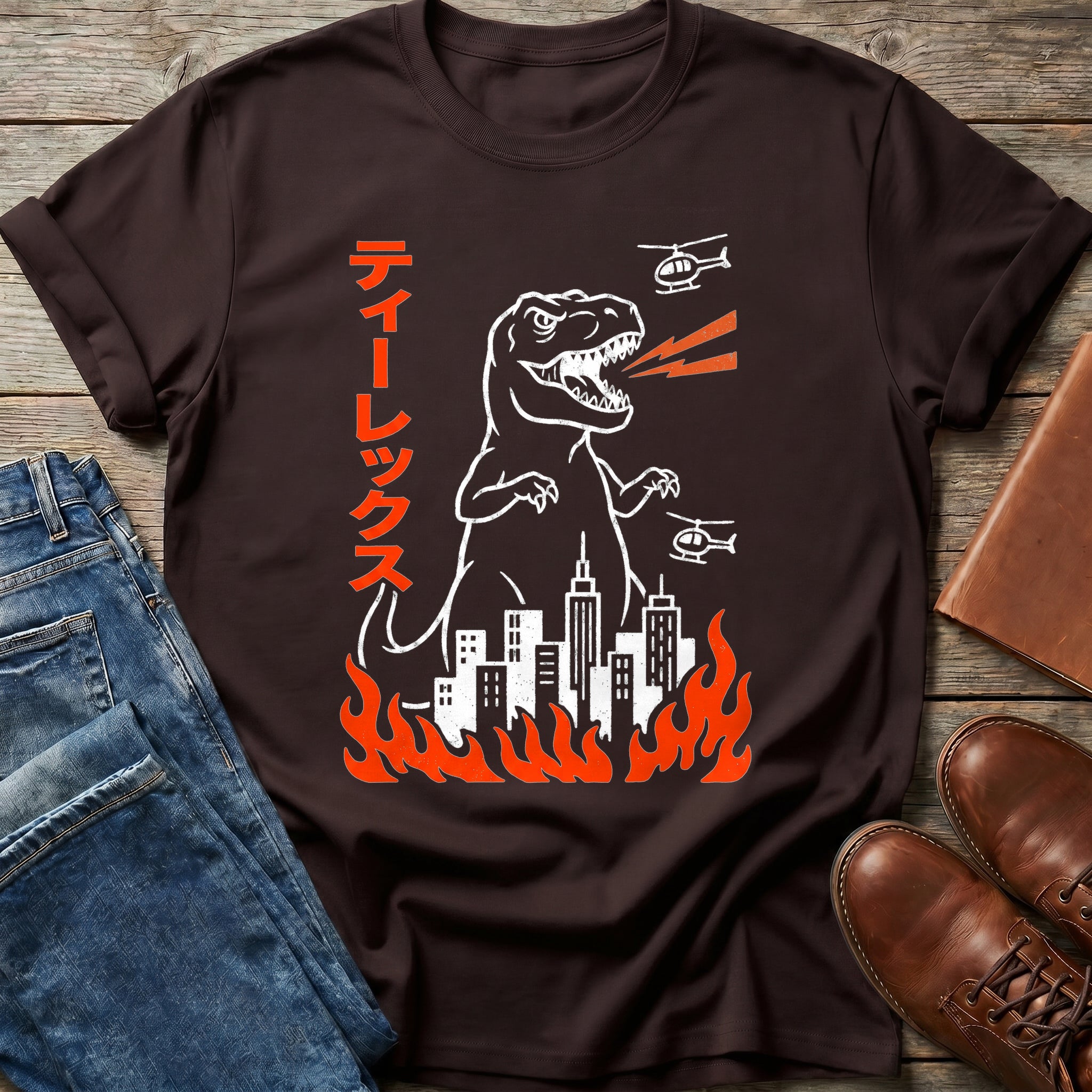 Kaiju T-Rex City Attack T Shirt