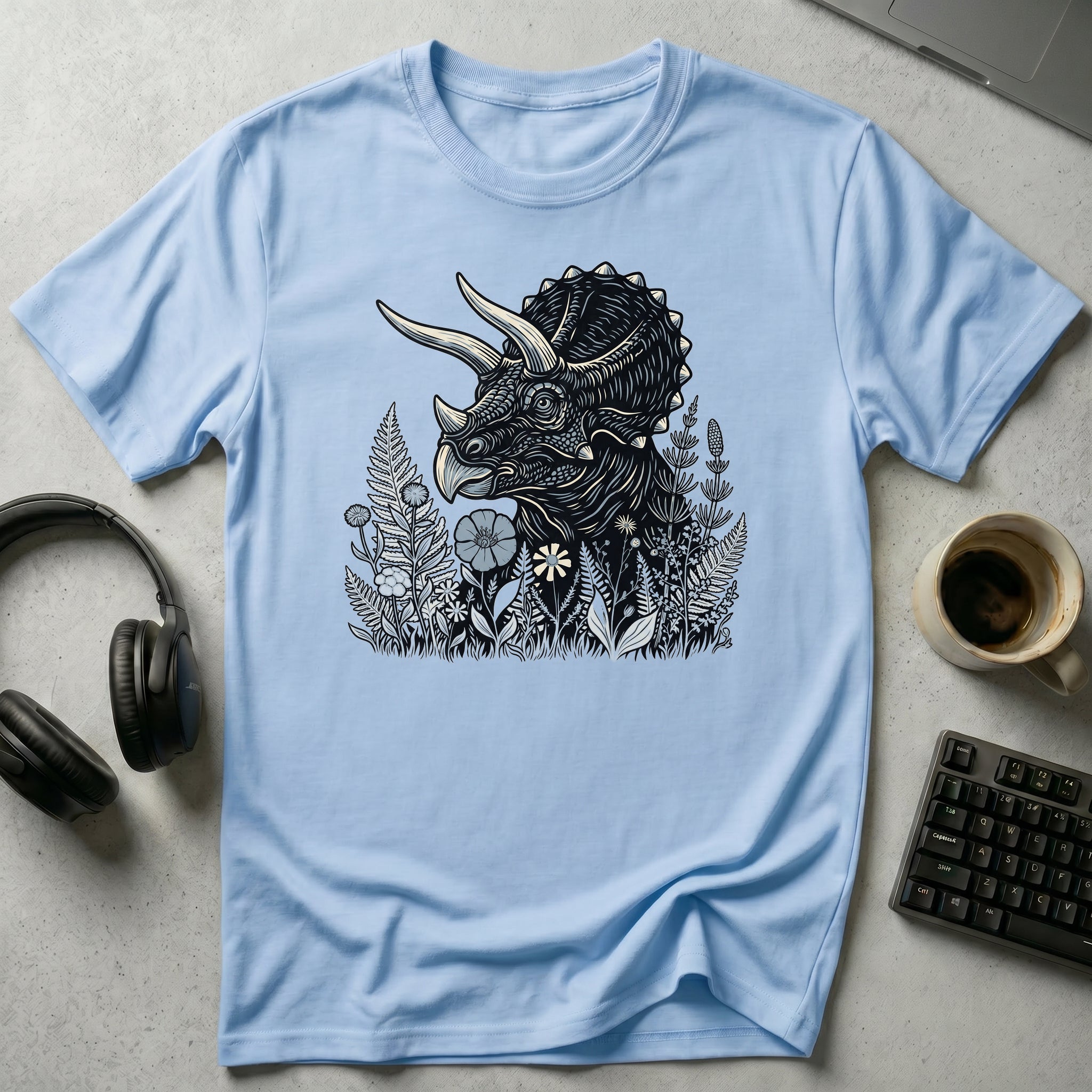 Triceratops Floral T-Shirt