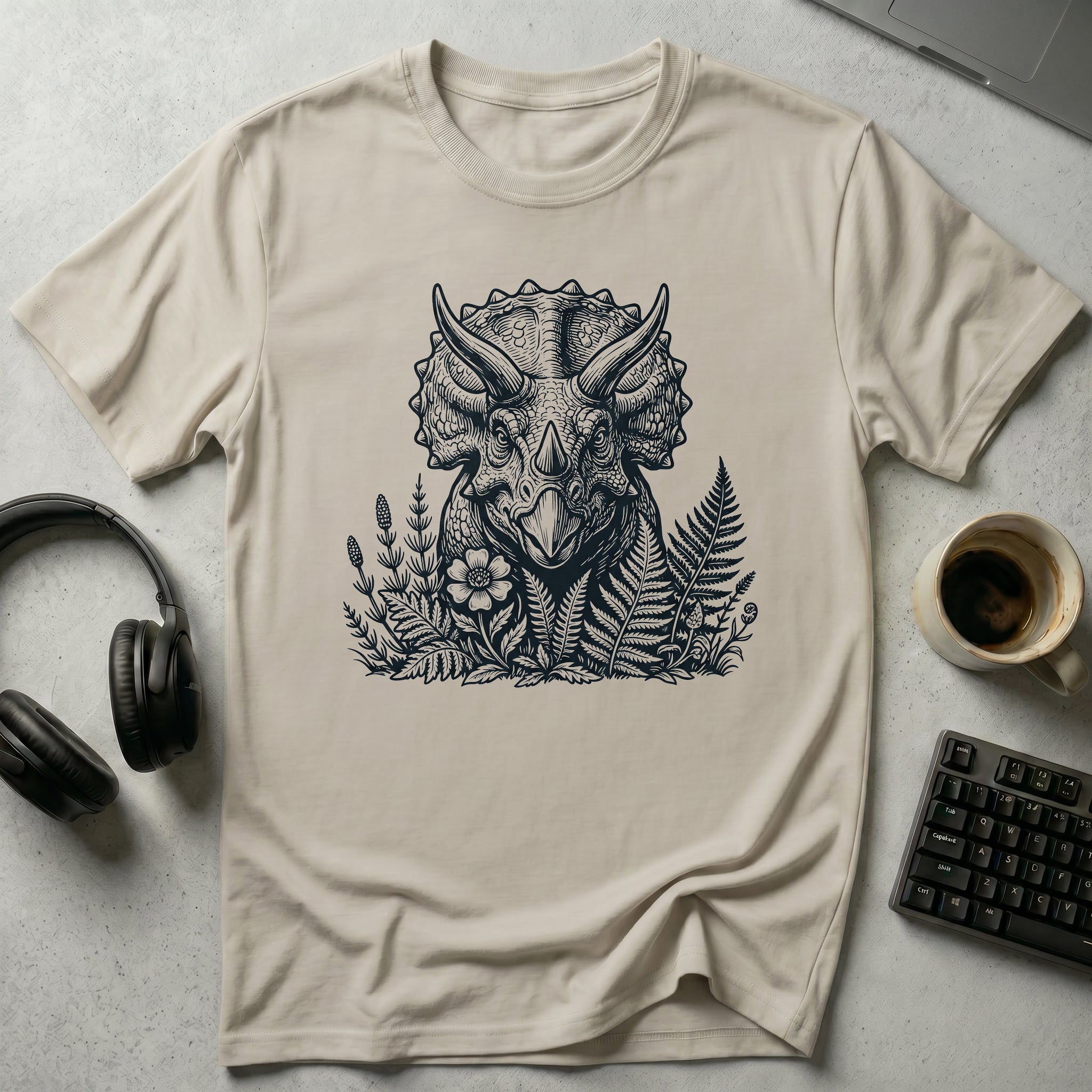Triceratops Botanical T-Shirt