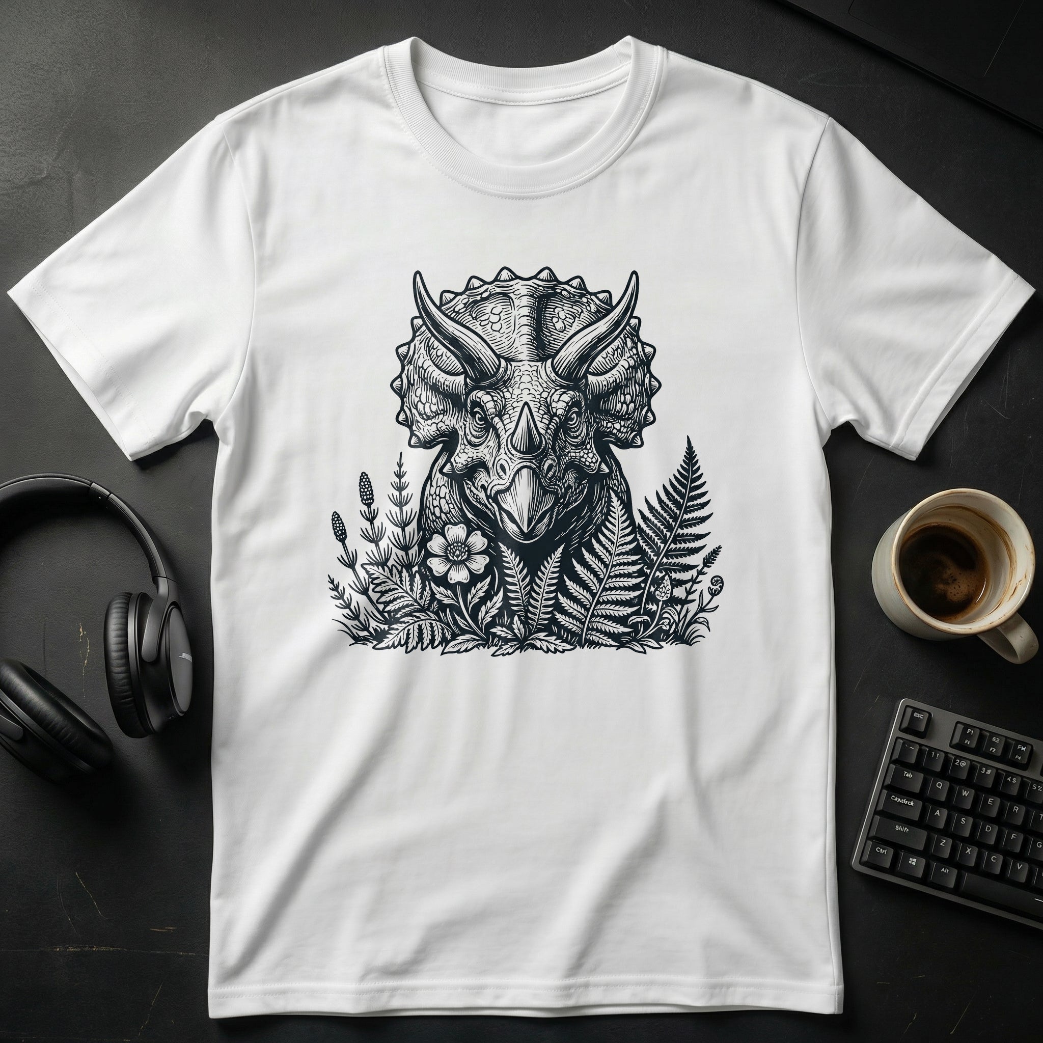 Triceratops Botanical T-Shirt