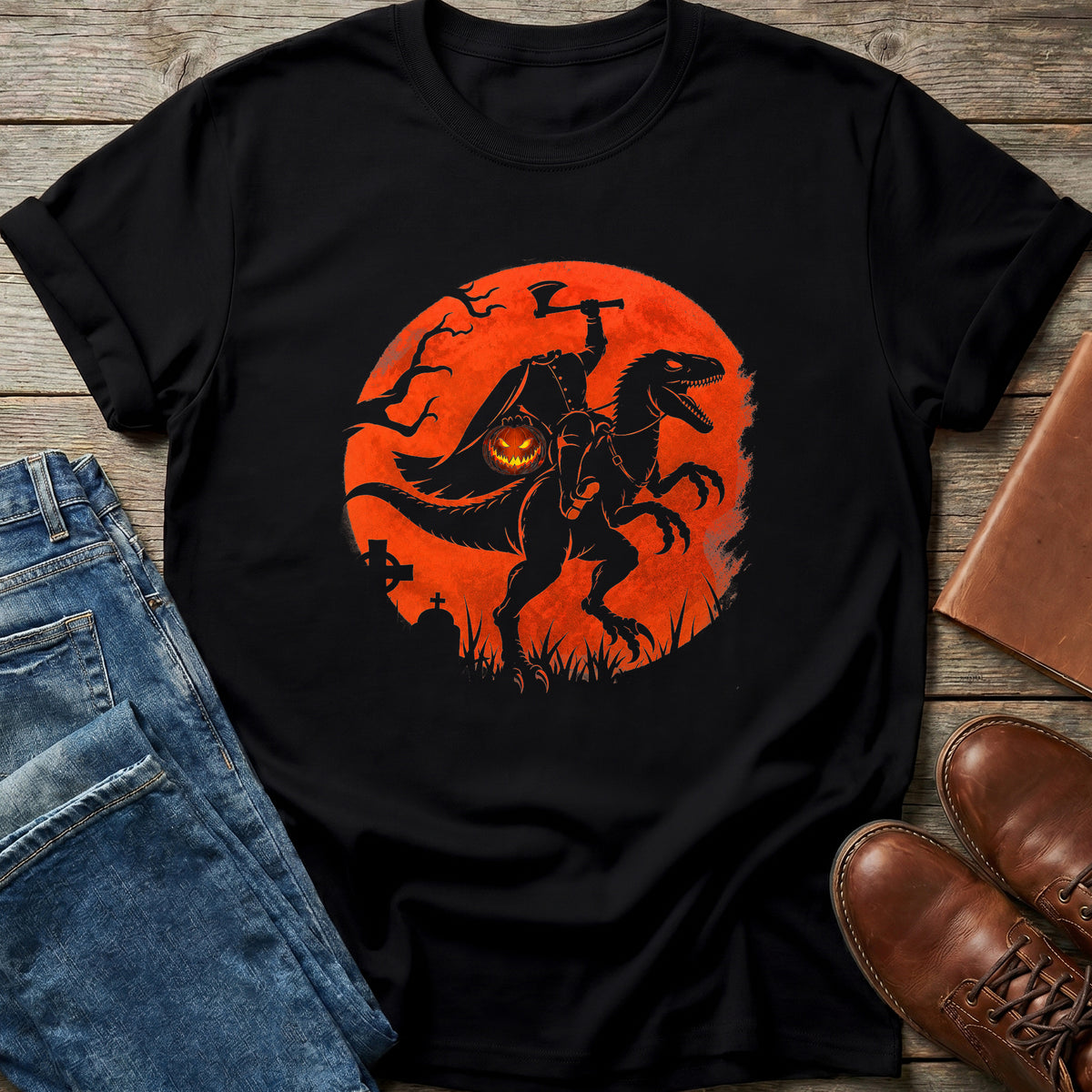 Blood Moon Dino Horseman T Shirt