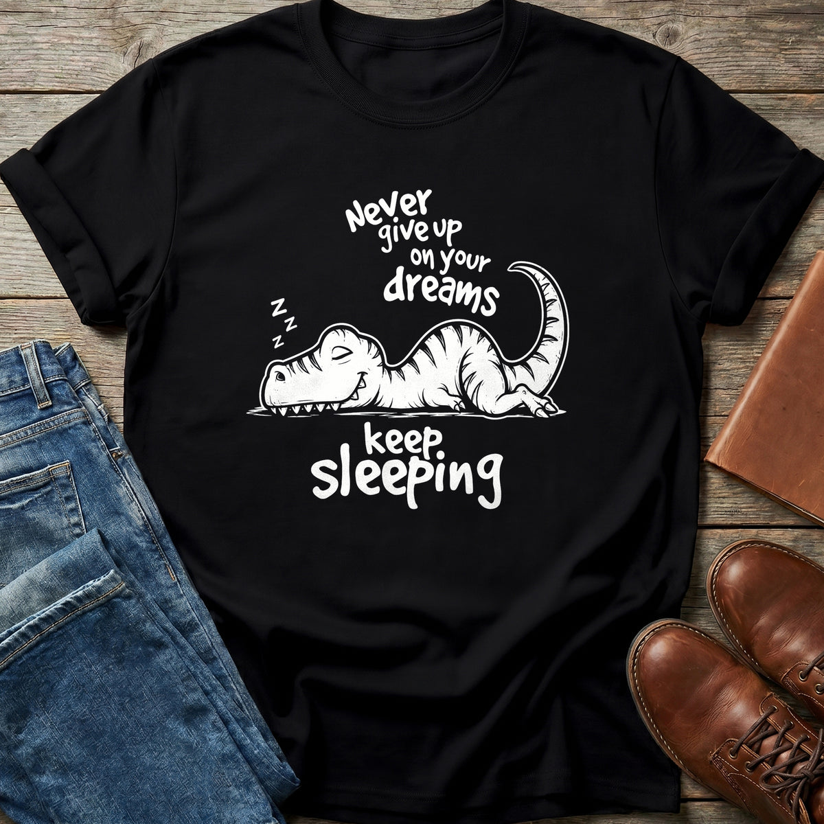 Keep Sleeping Dinosaur T Shirt