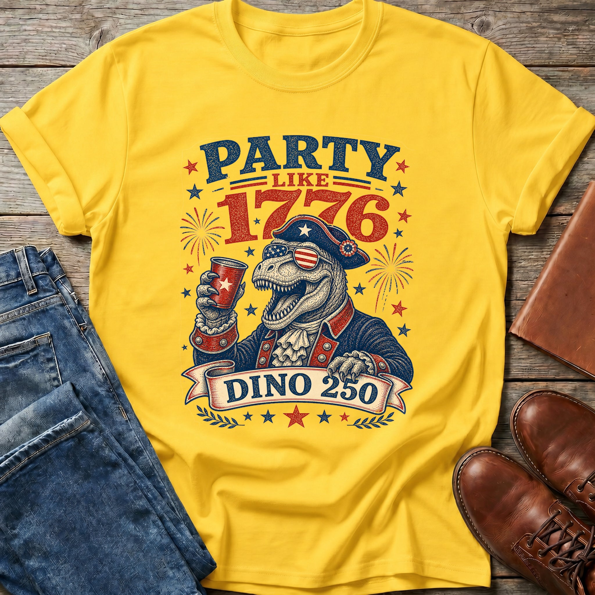 Party Like 1776 Dino T Shirt