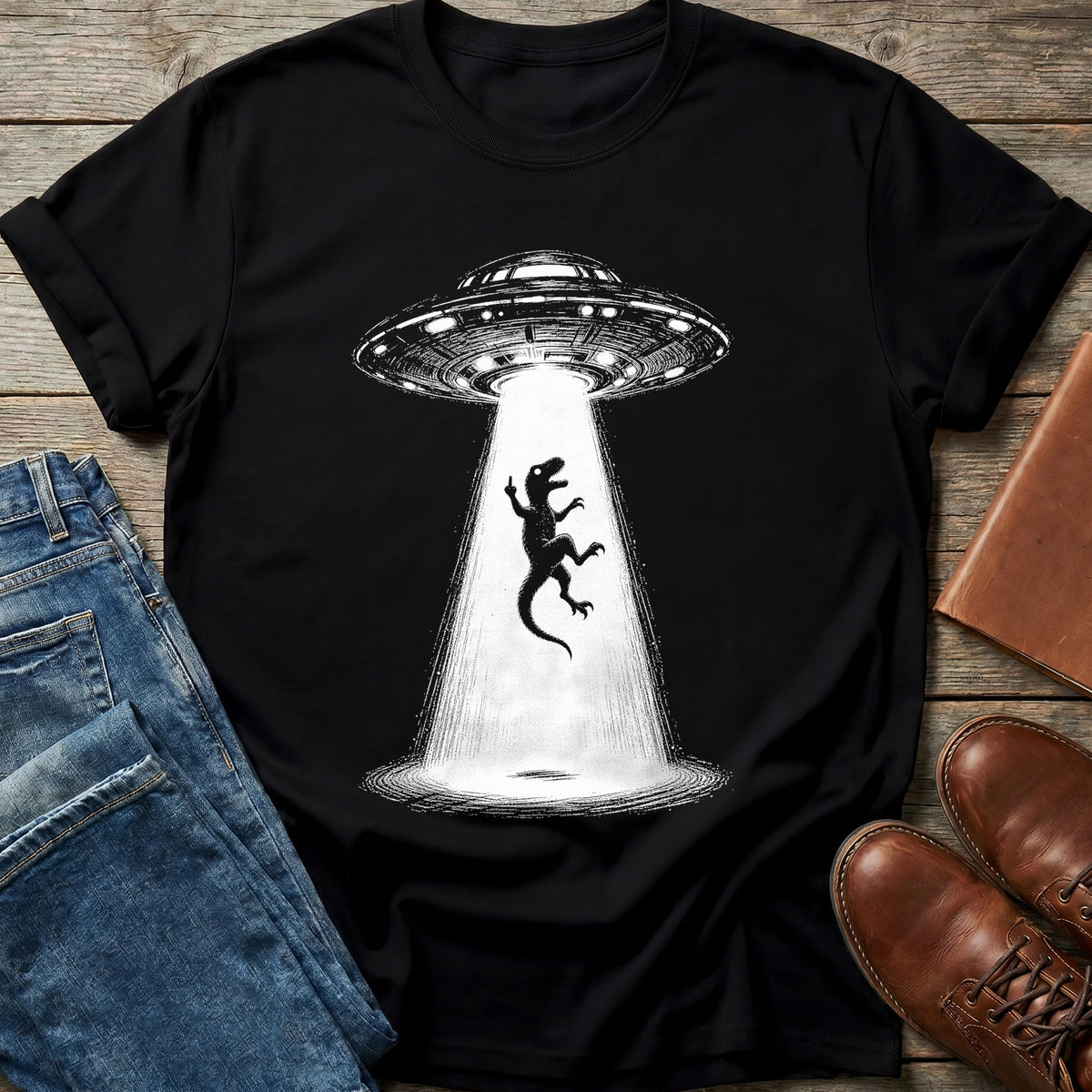 Alien Abduction Raptor T Shirt