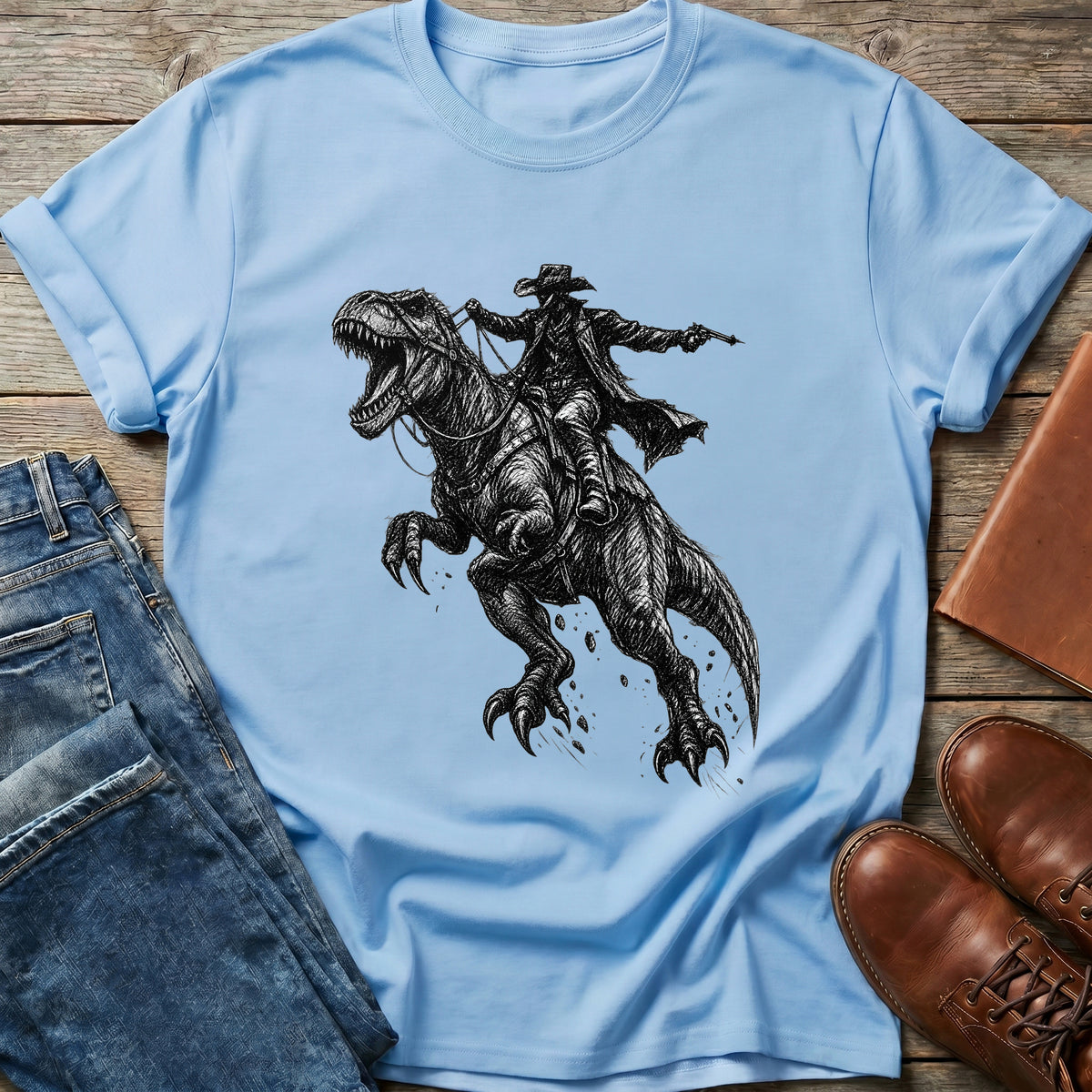Dino Cowboy Ride T Shirt