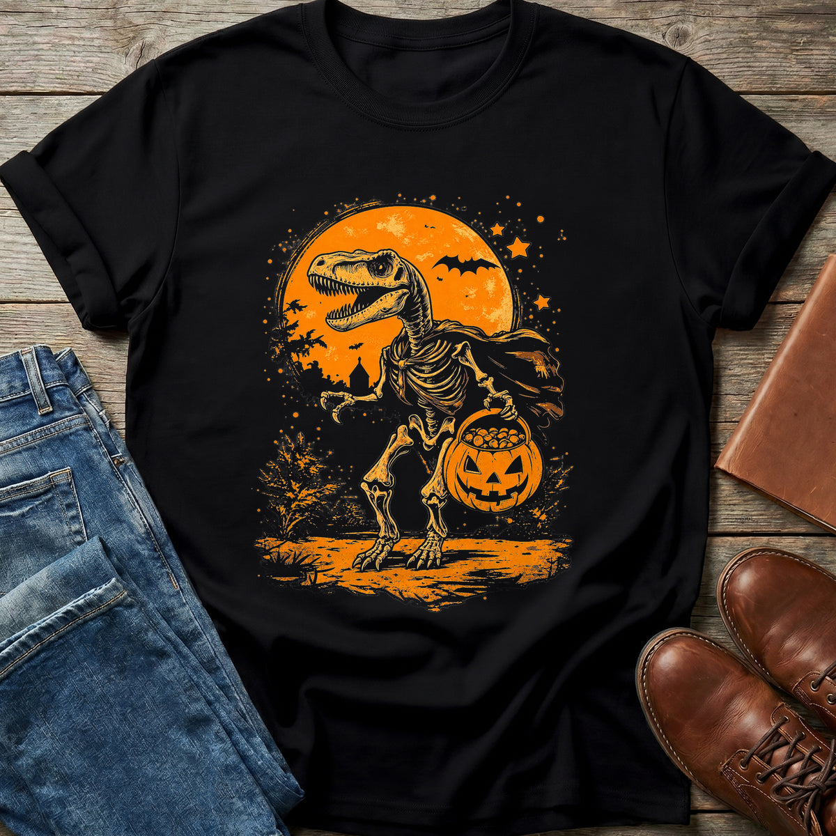 Spooky Skeleton Rex Treat T Shirt