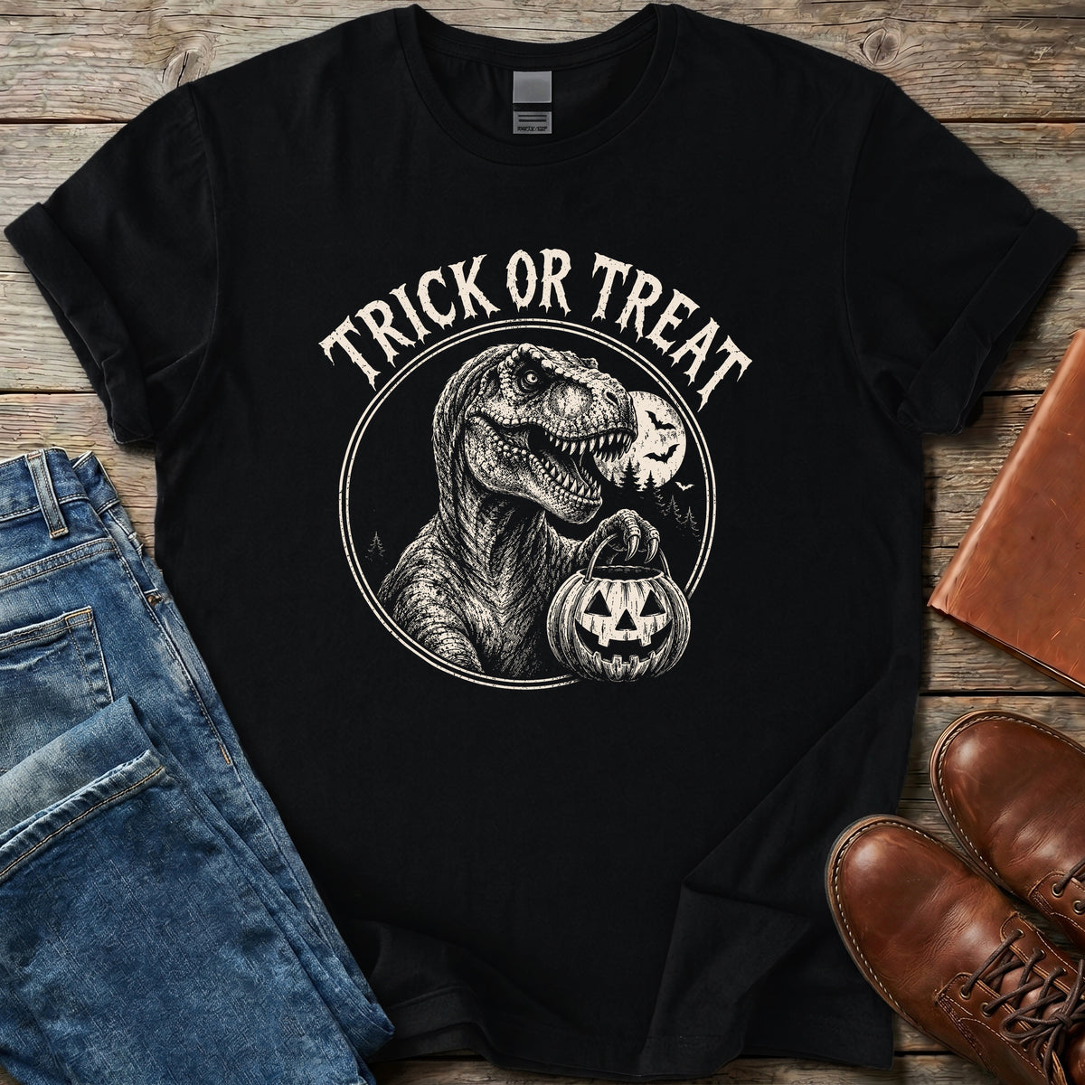Trick Or Treat T-Rex T Shirt