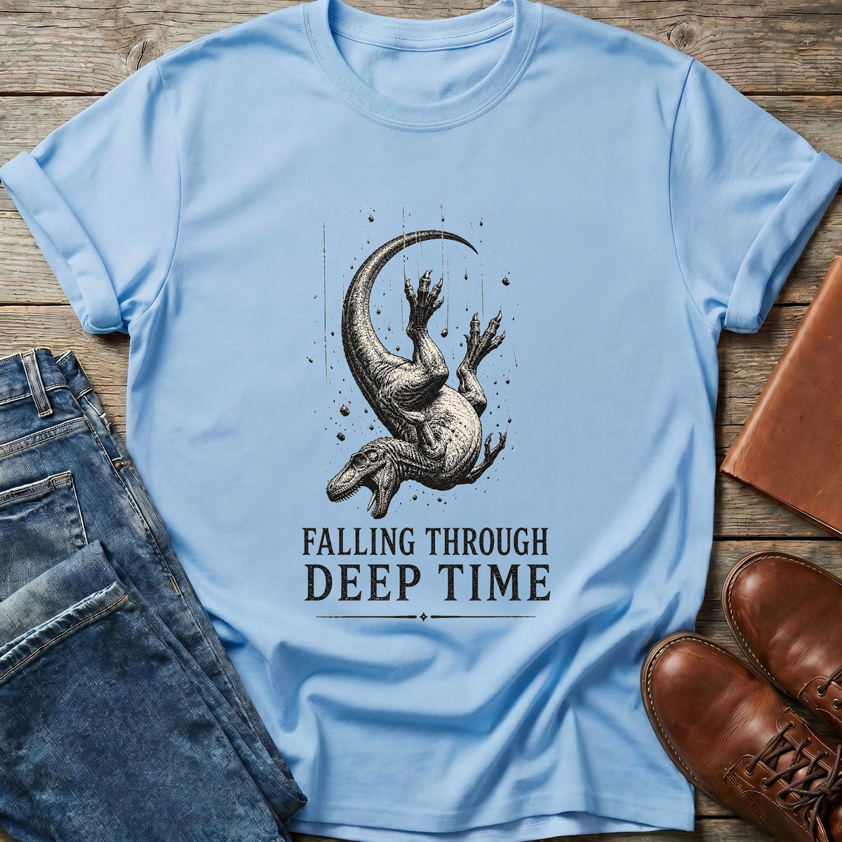 Falling Through Time Dino T Shirt