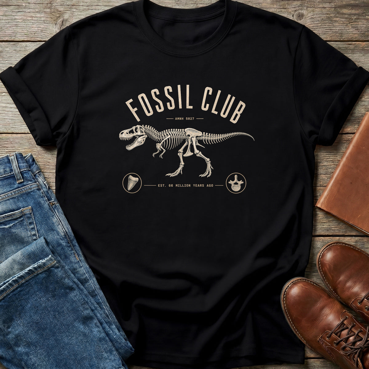 Fossil Club Skeleton T Shirt
