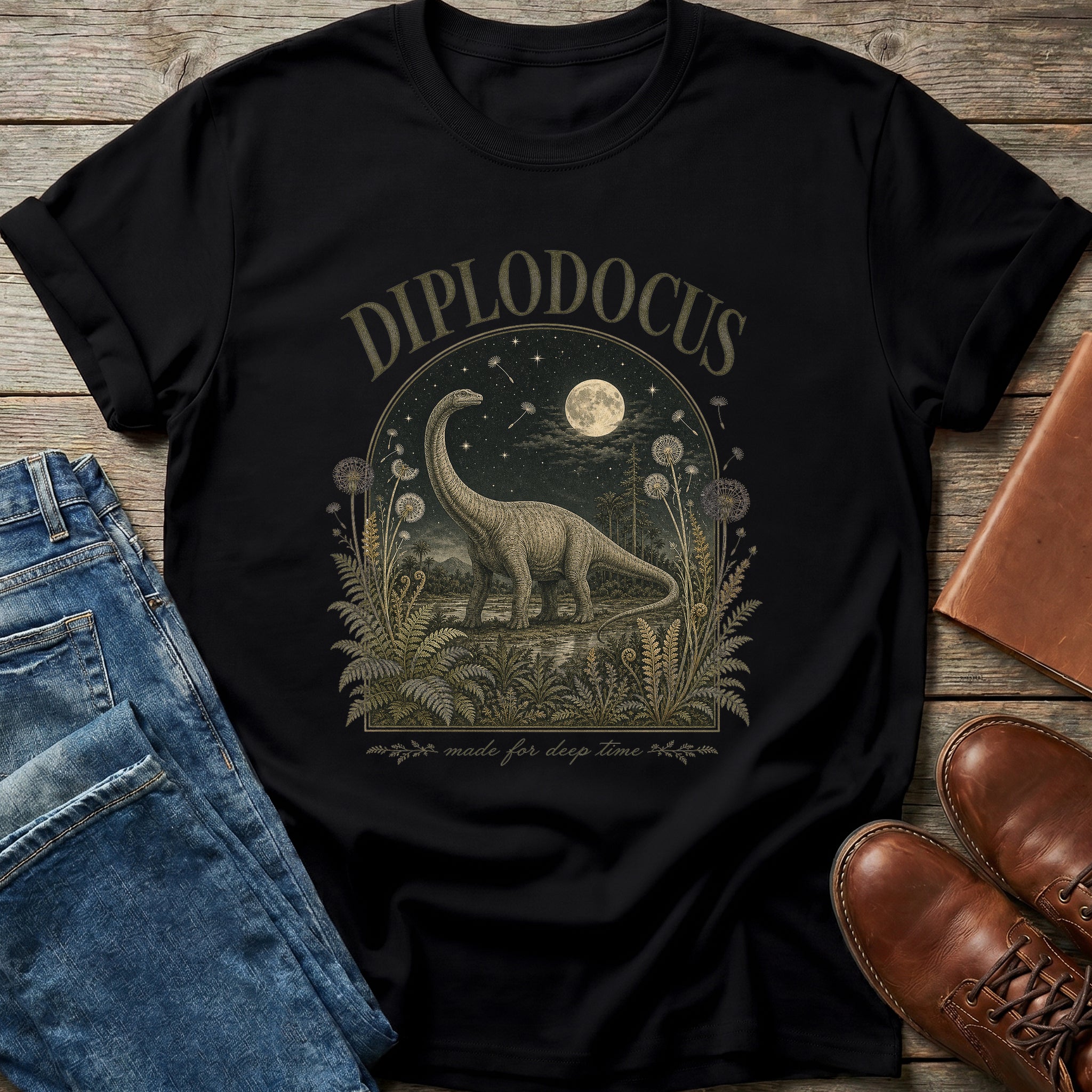 Diplodocus Night Sky T Shirt
