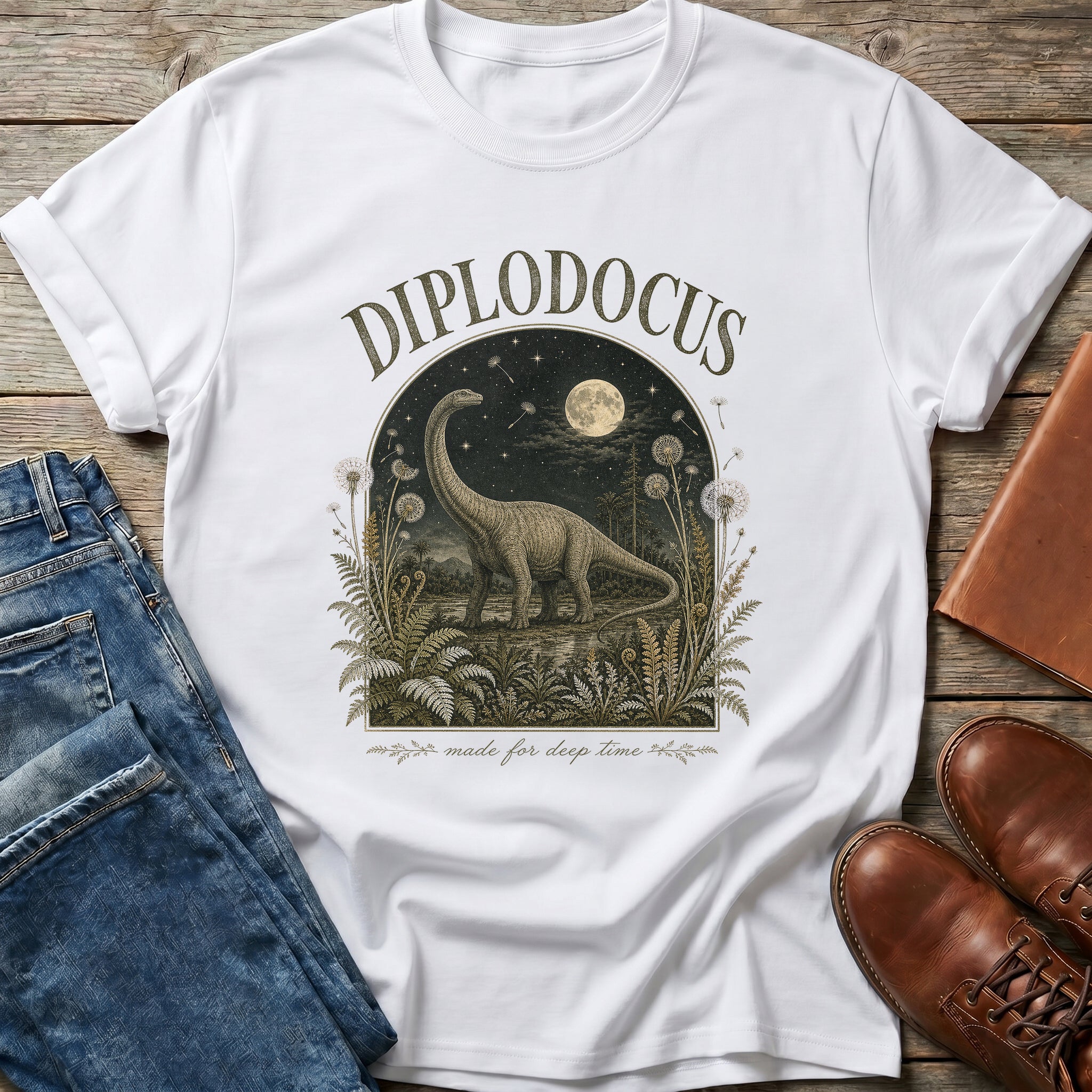 Diplodocus Night Sky T Shirt