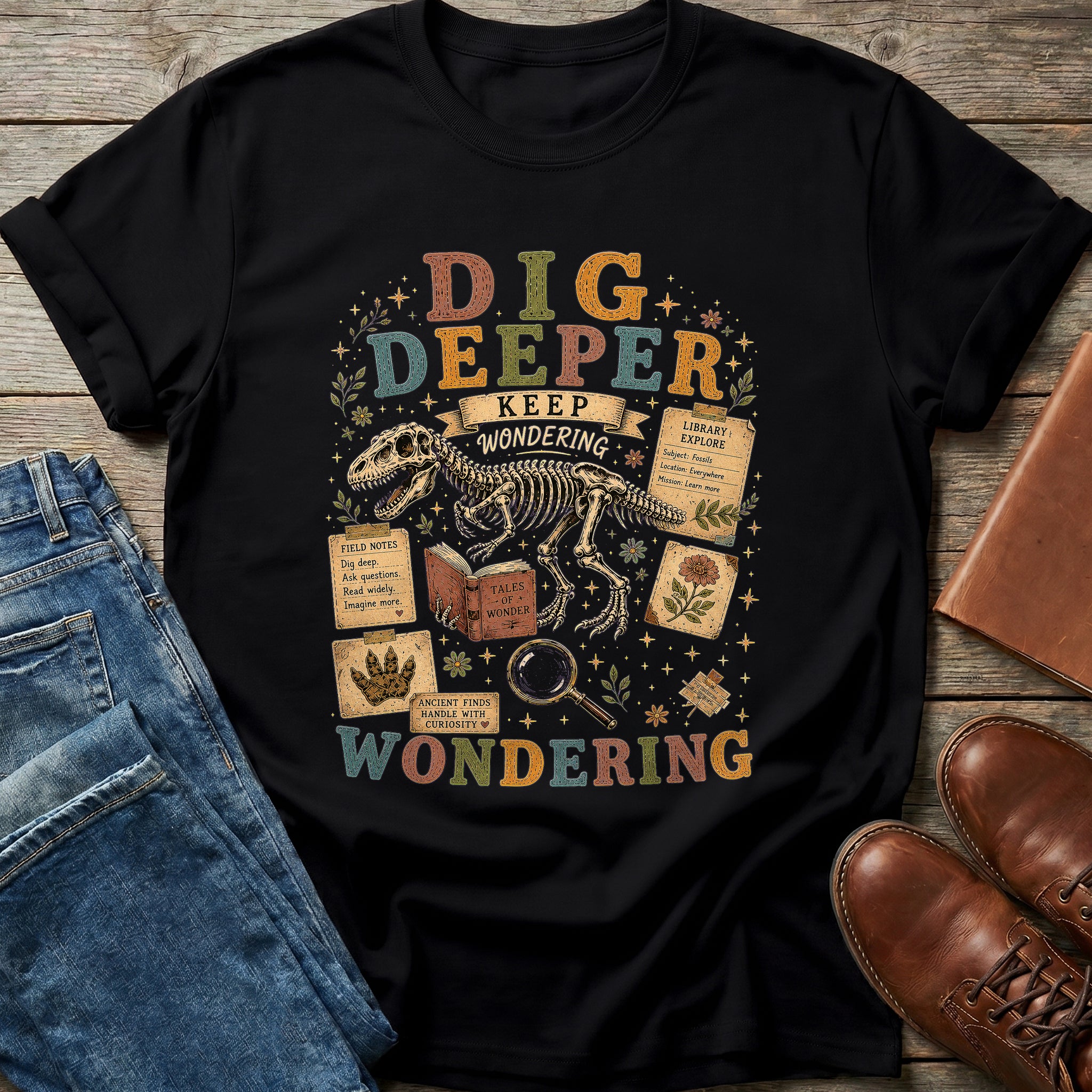 Dig Deeper Keep Wondering T Shirt